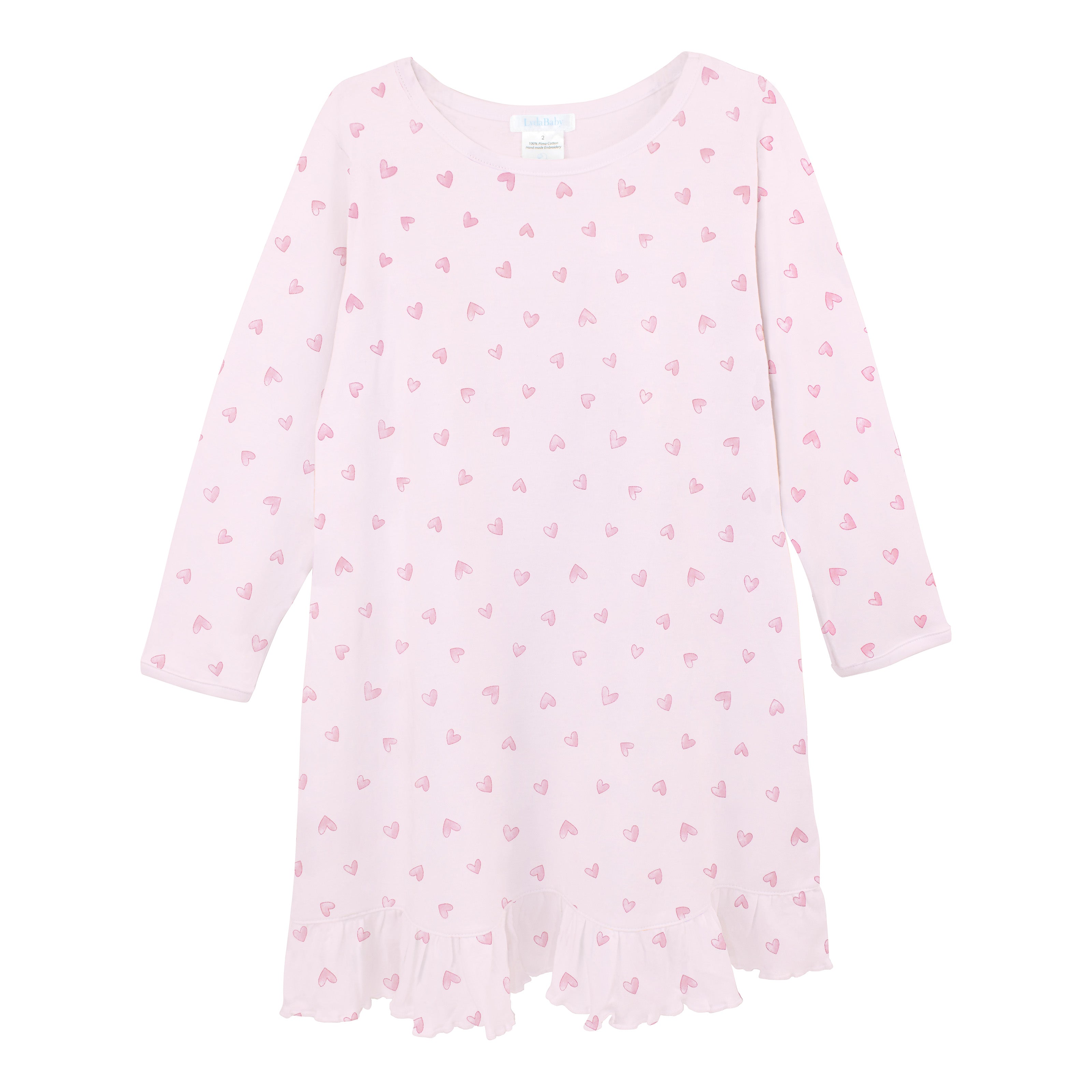 Festive Hearts Pink Printed Dress | Girl