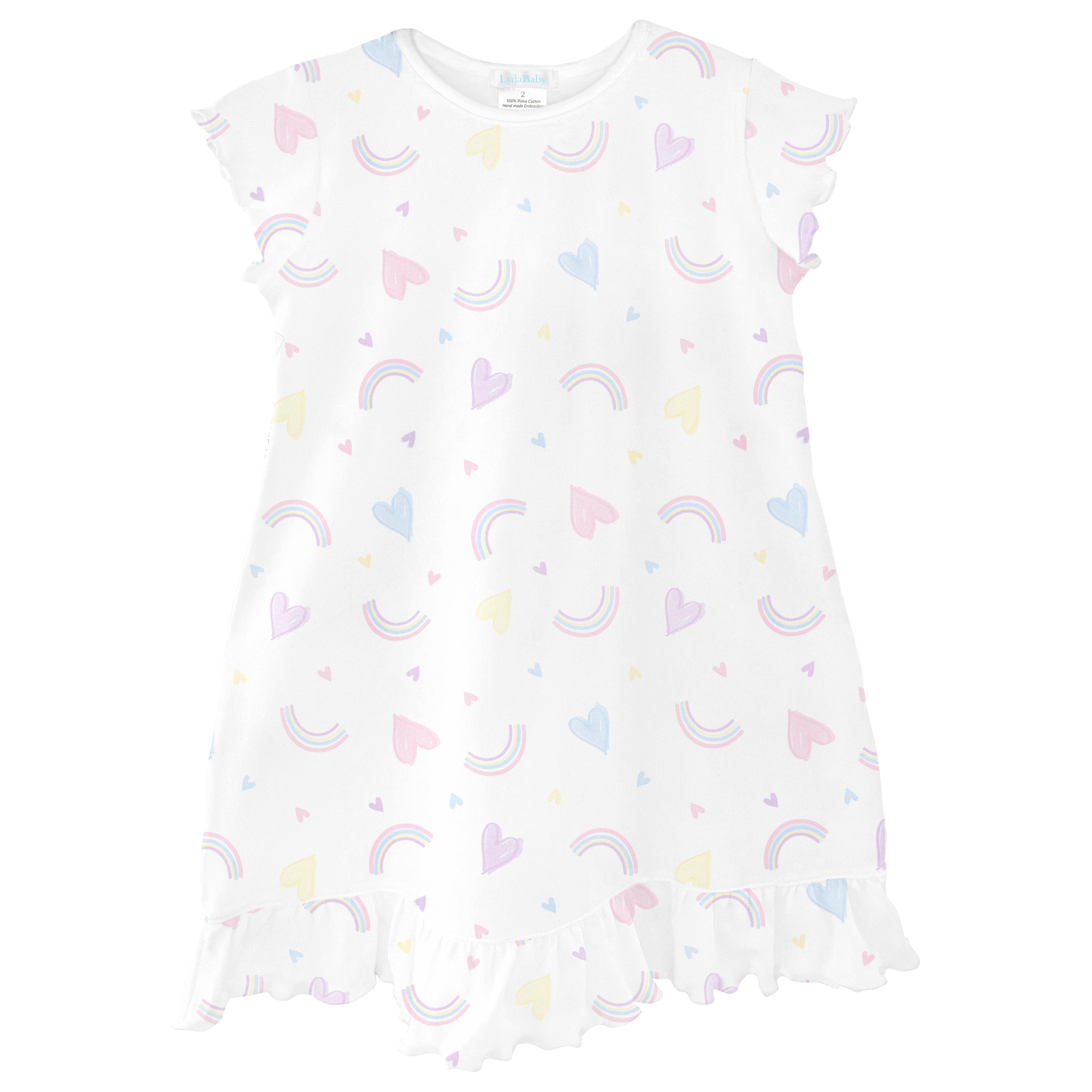 Hearts and Rainbows Printed Dress | Baby Girl