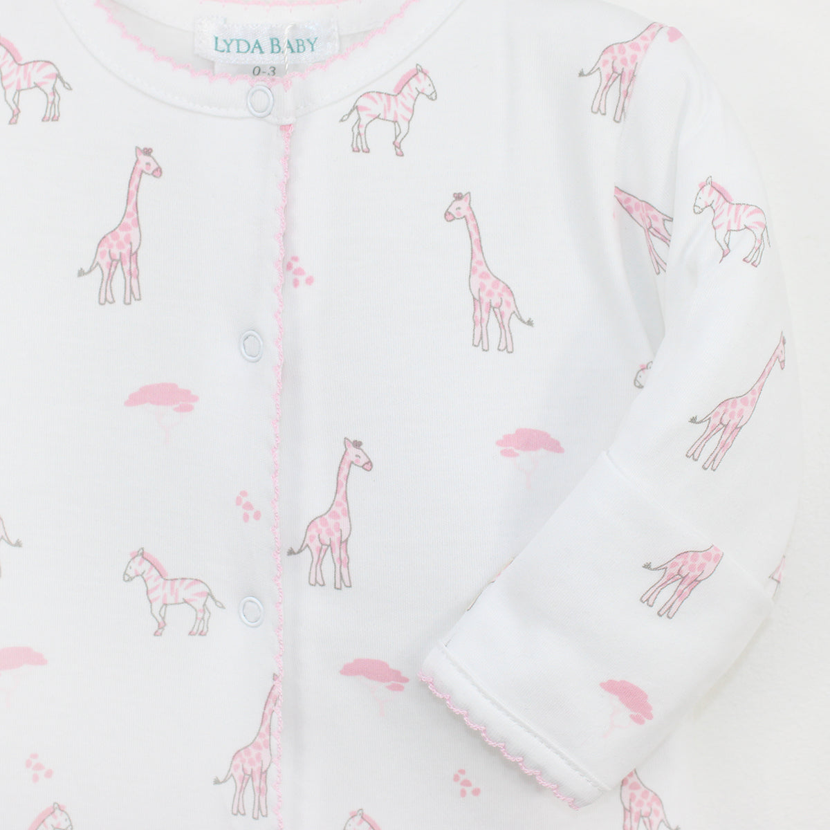 Safari Pink Animals Printed Footie | Baby Girl