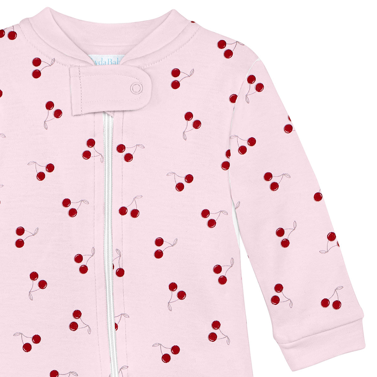 Cherries Printed Zipper Footie | Baby Girl