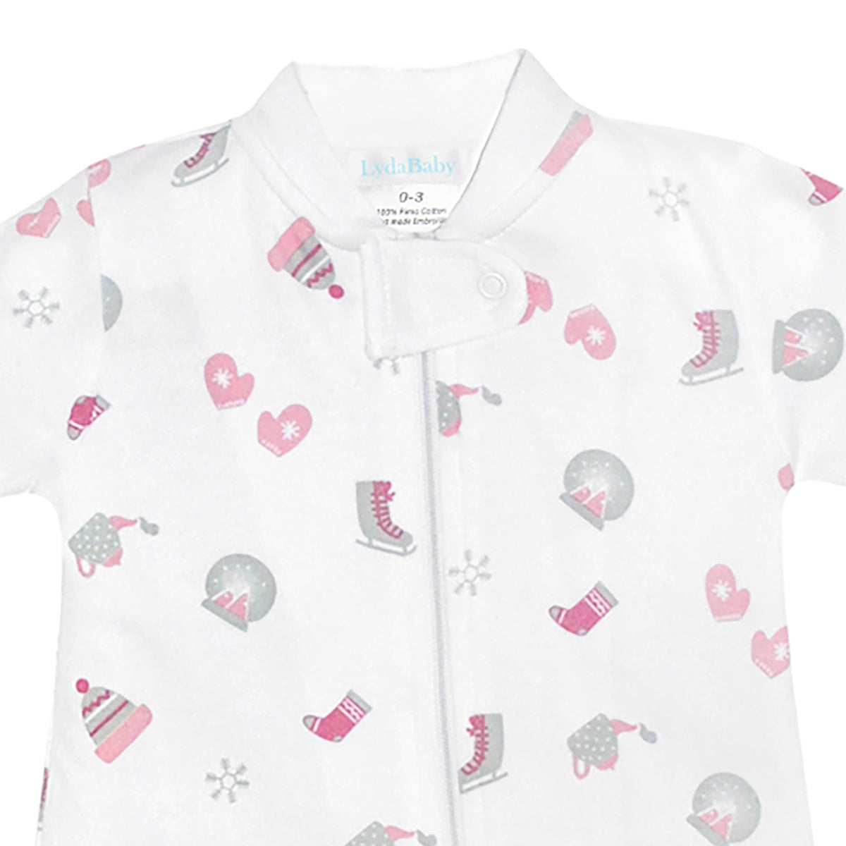 Winter Thing Printed Zipper Footie | Baby Girl