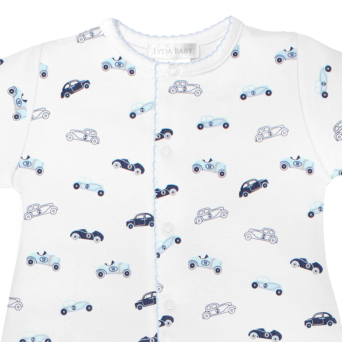 Vintage Cars Printed Footie | Baby Boy