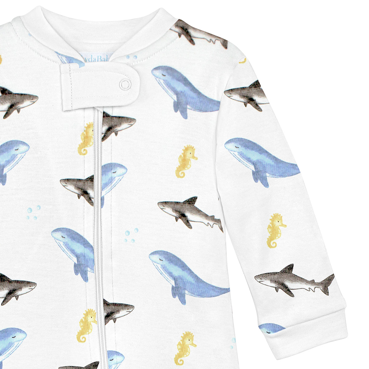 Sea Animals Printed Zipper Footie | Baby Boy
