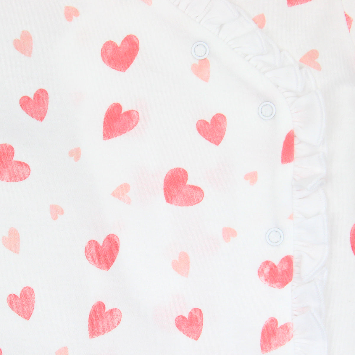 Watercolor Hearts Printed Footie | Baby Girl