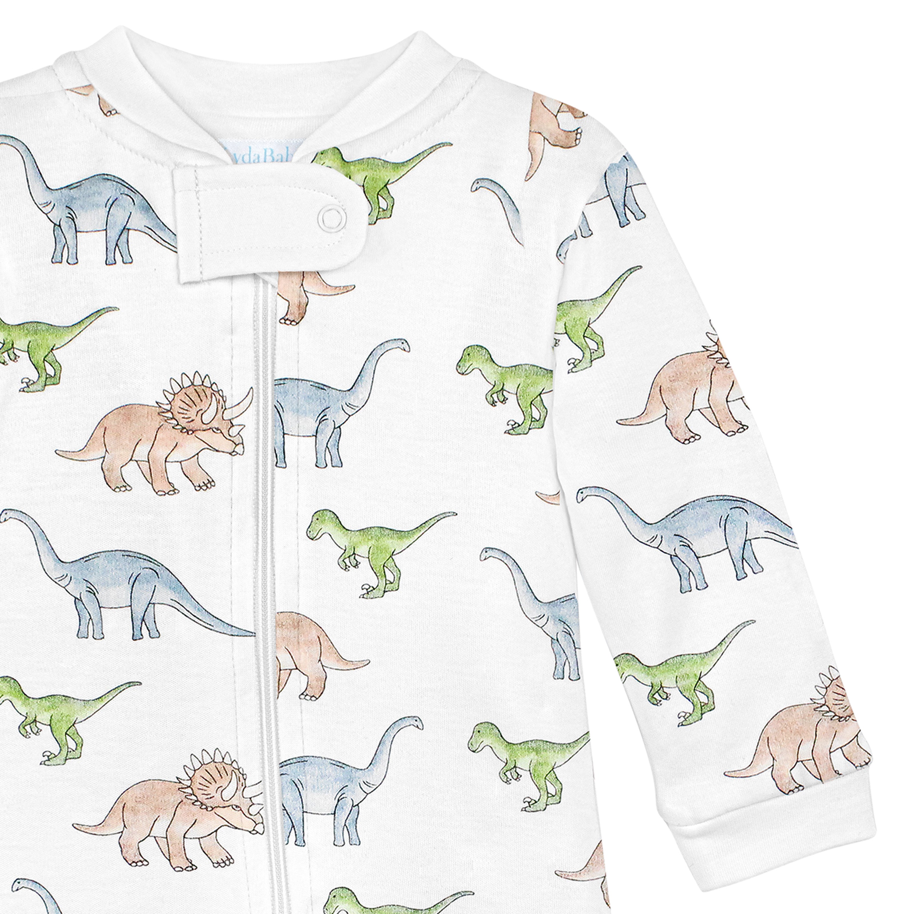 Big Dinos Printed Zipper Footie | Baby Boy