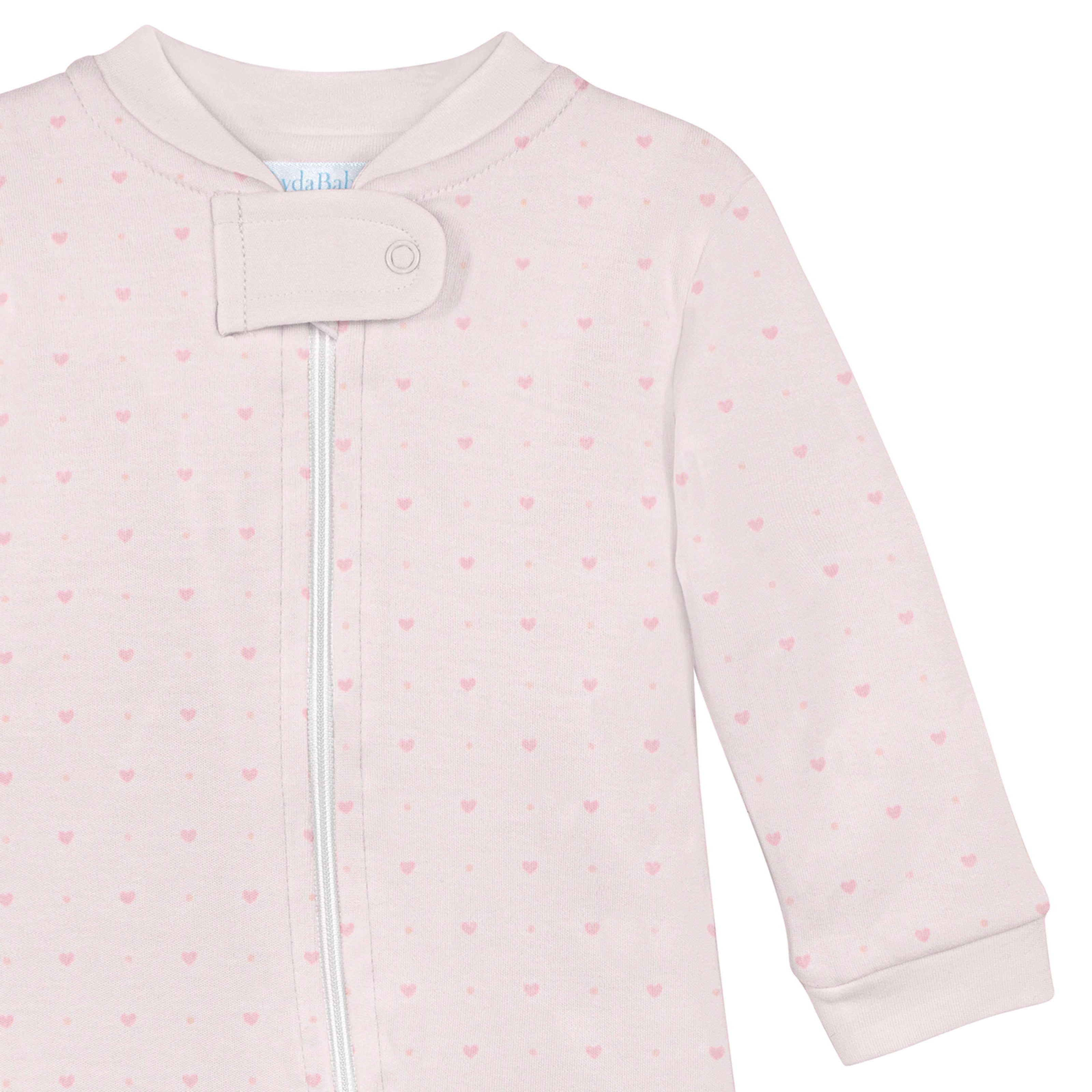 Lovely Dots Printed Zipper Footie | Baby Girl