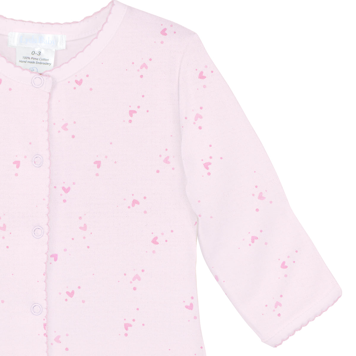 Pink Bubble Hearts Printed footie | Baby Girl