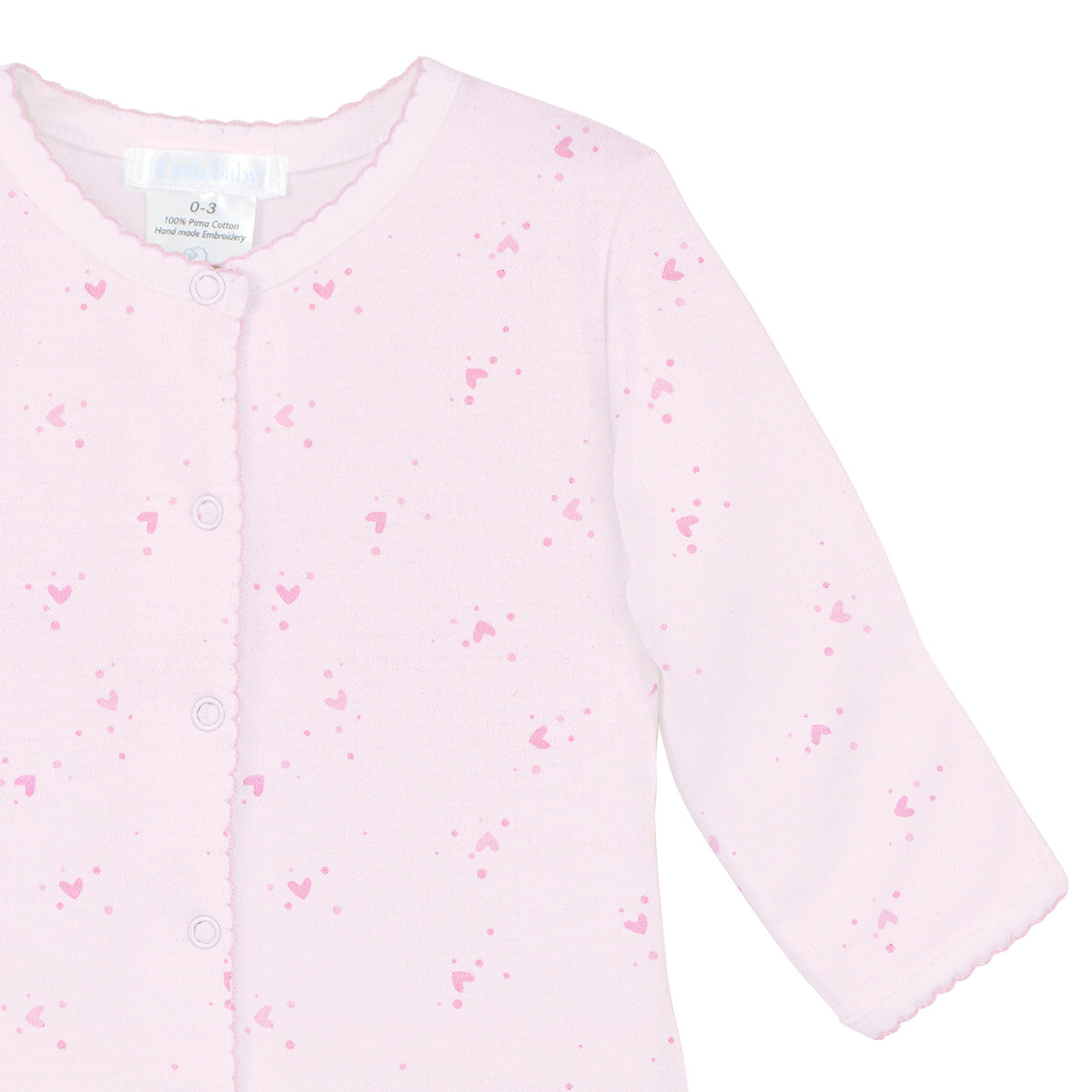 Pink Bubble Hearts Printed Footie | Baby Girl