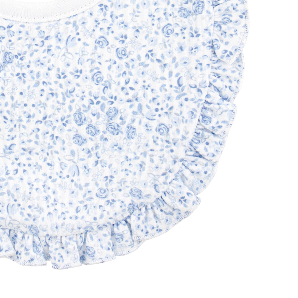 Blue Roses Printed Bib | Baby Girl