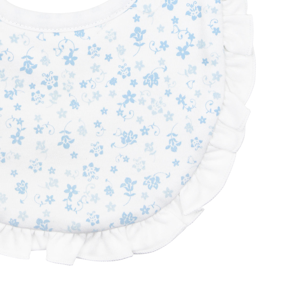 Light blue Antique Flowers Printed Bib | Baby Girl