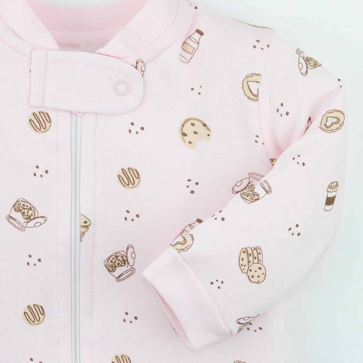 Cookies Printed Zipper Footie | Baby Girl