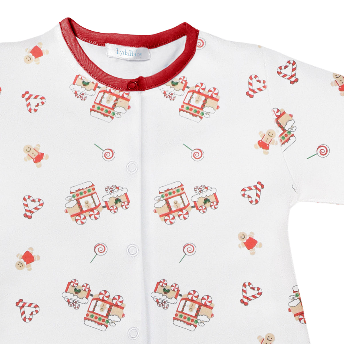 Christmas Train Printed Footie | Baby Unisex