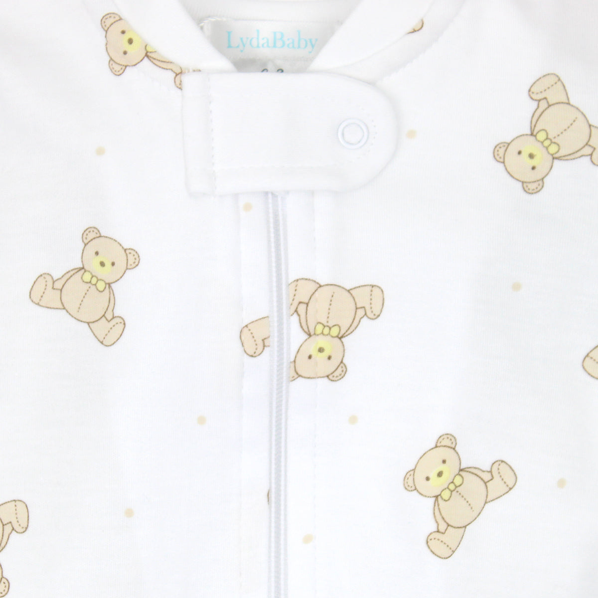 Teddy Bear Printed Zipper Footie |  Baby Unisex