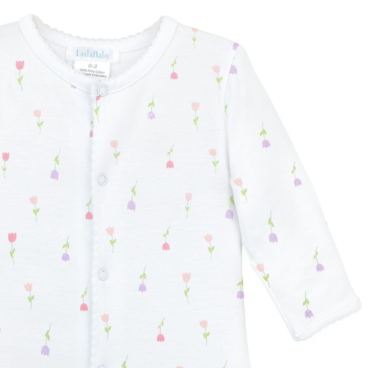 Bloom tulips printed Footie | Baby Girl