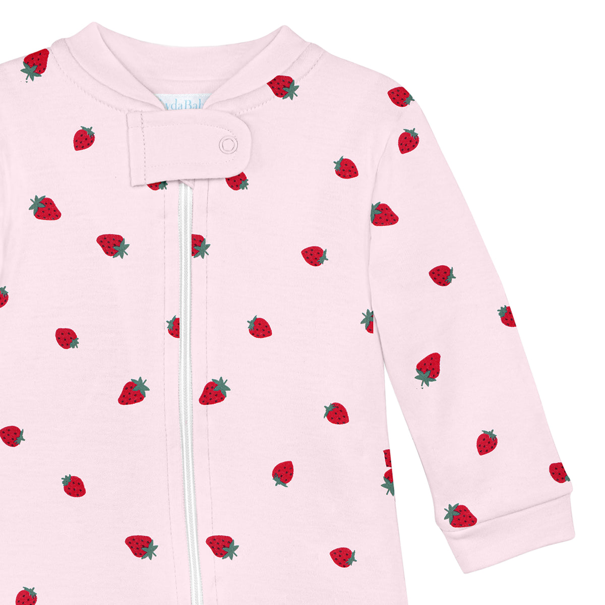 Strawberries Printed Zipper Footie | Baby Girl