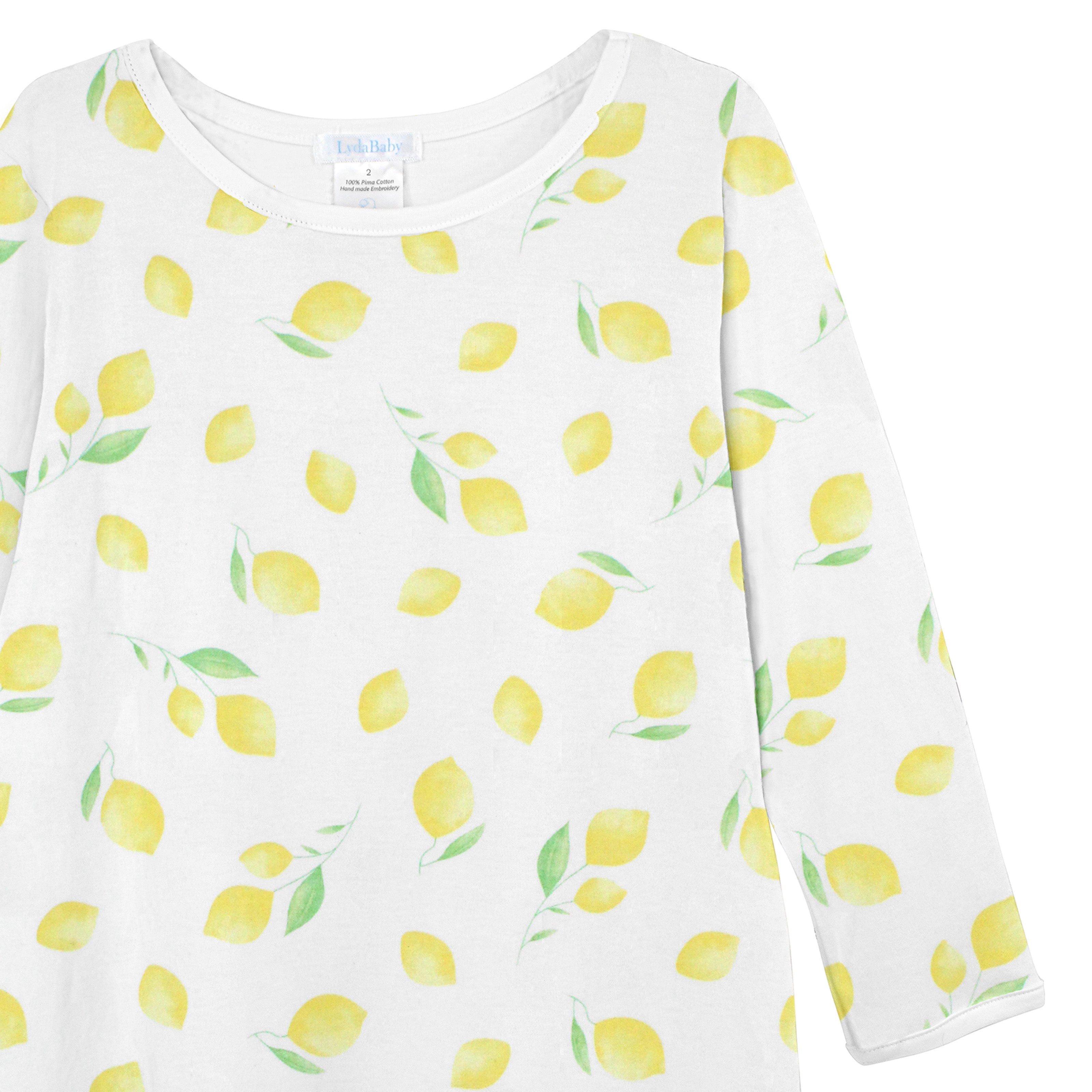 Watercolor Lemons Printed Dress | Girl