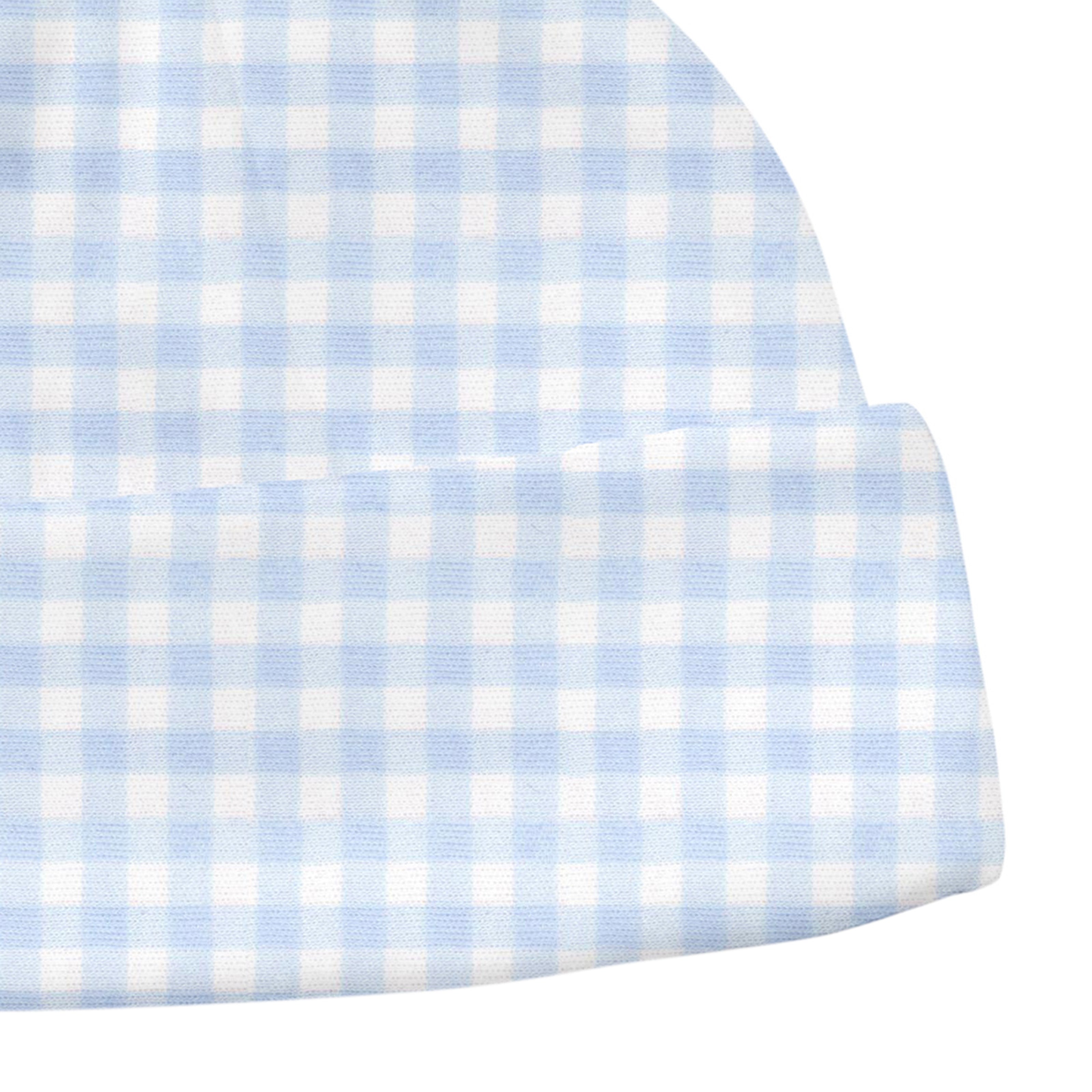 Light Blue Gingham Printed Hat | Baby Boy