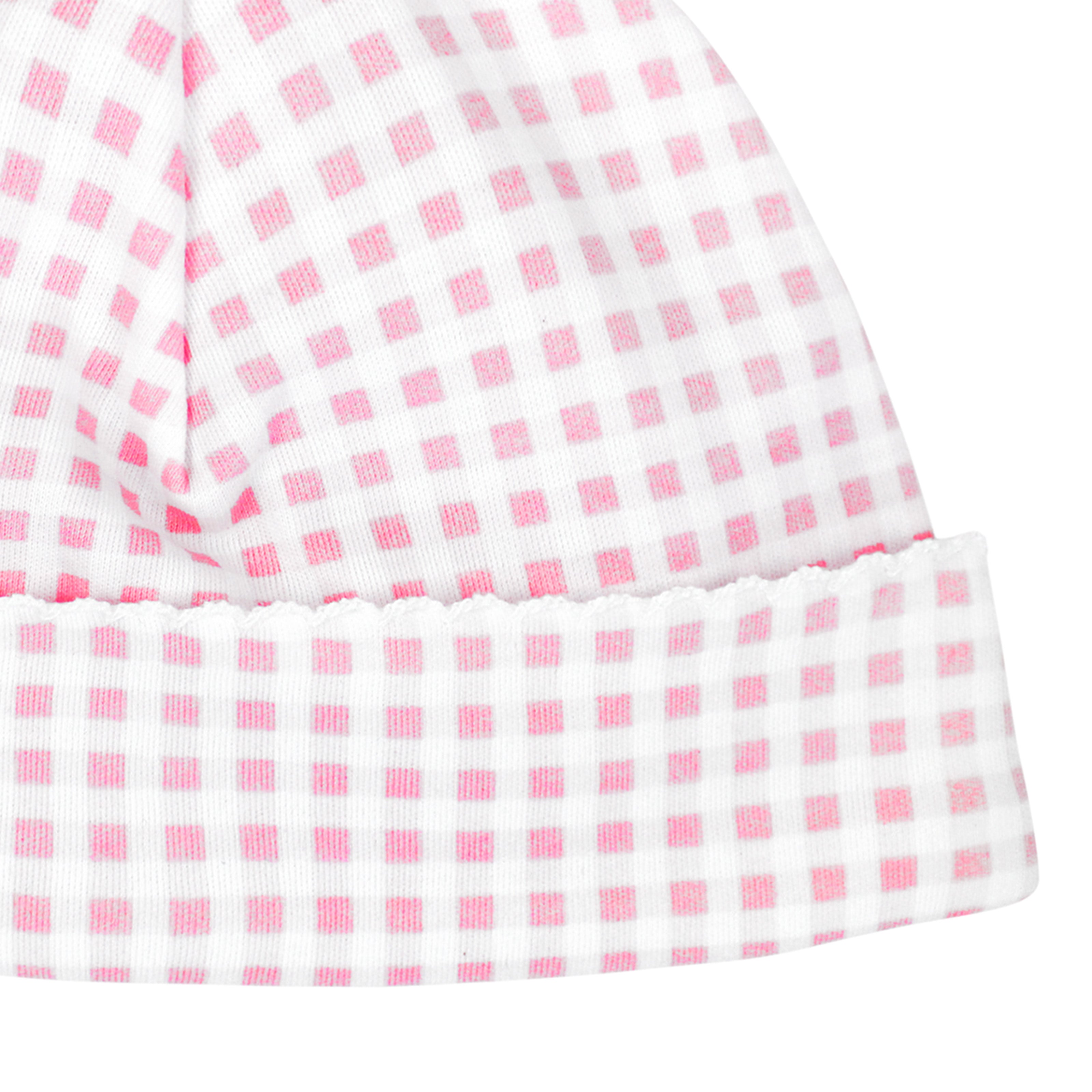 Pink Gingham Printed Hat | Baby Girl