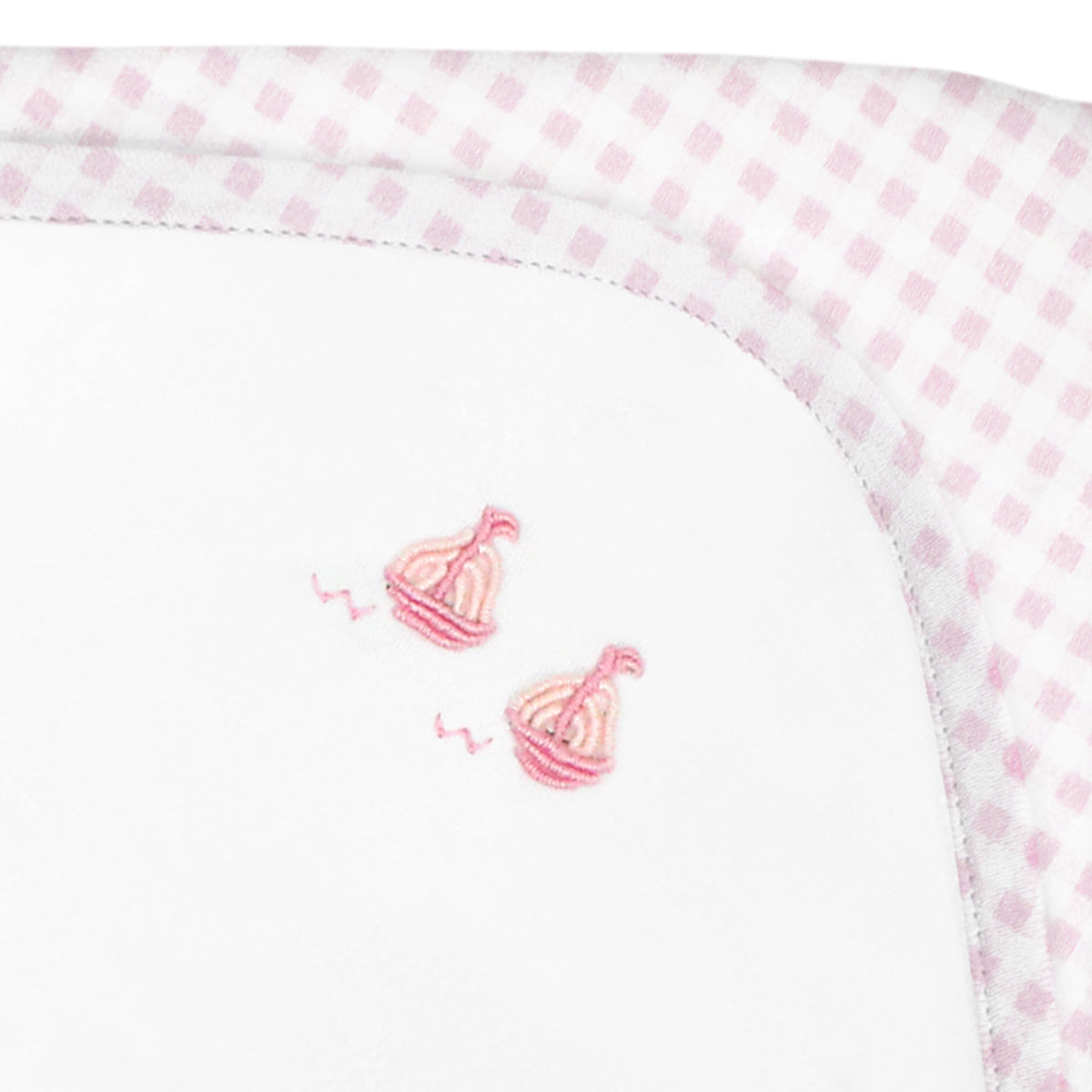 Graceful Sailboats Embroidery and Printed Blanket | Baby Girl