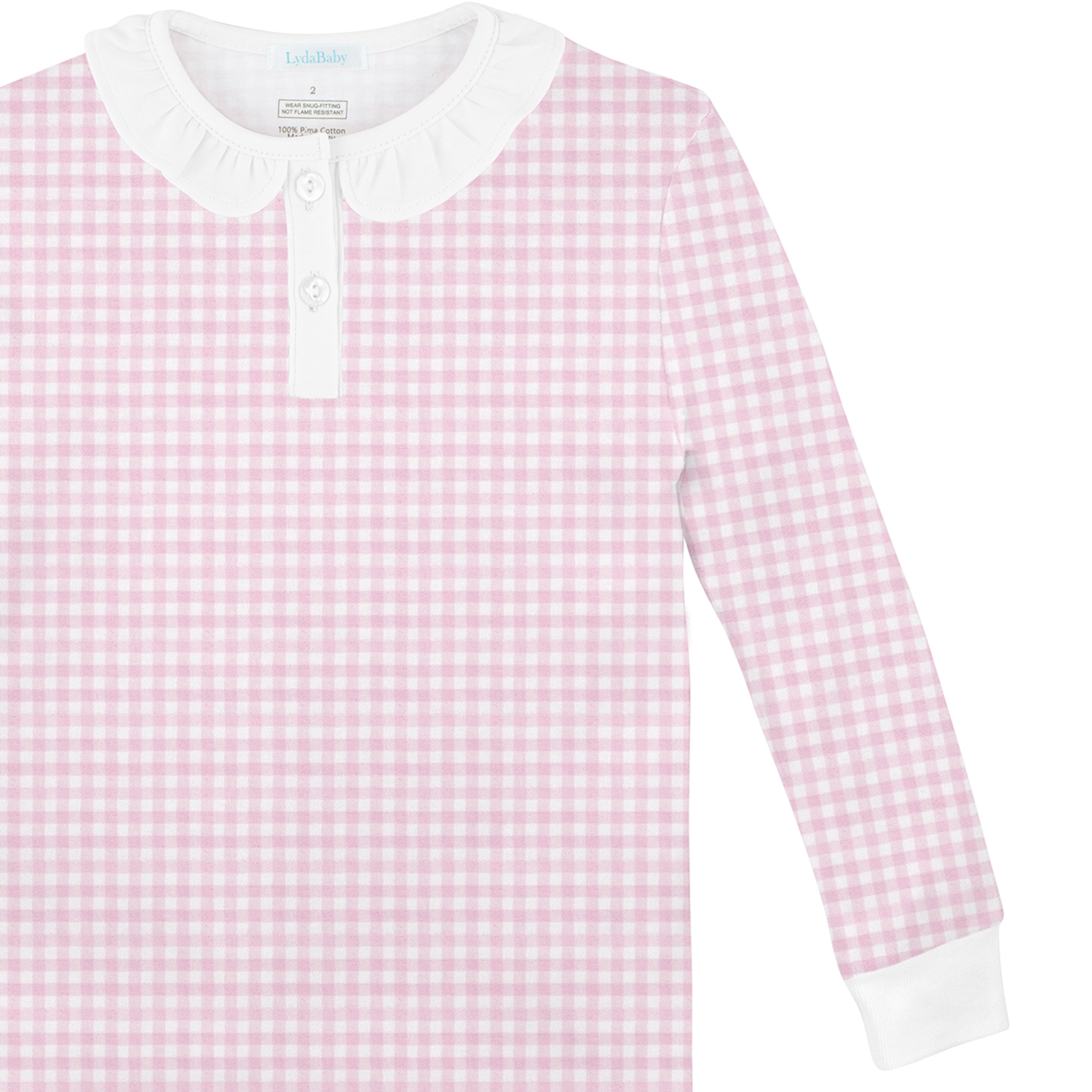 Pink Gingham Printed Pajama | Girl