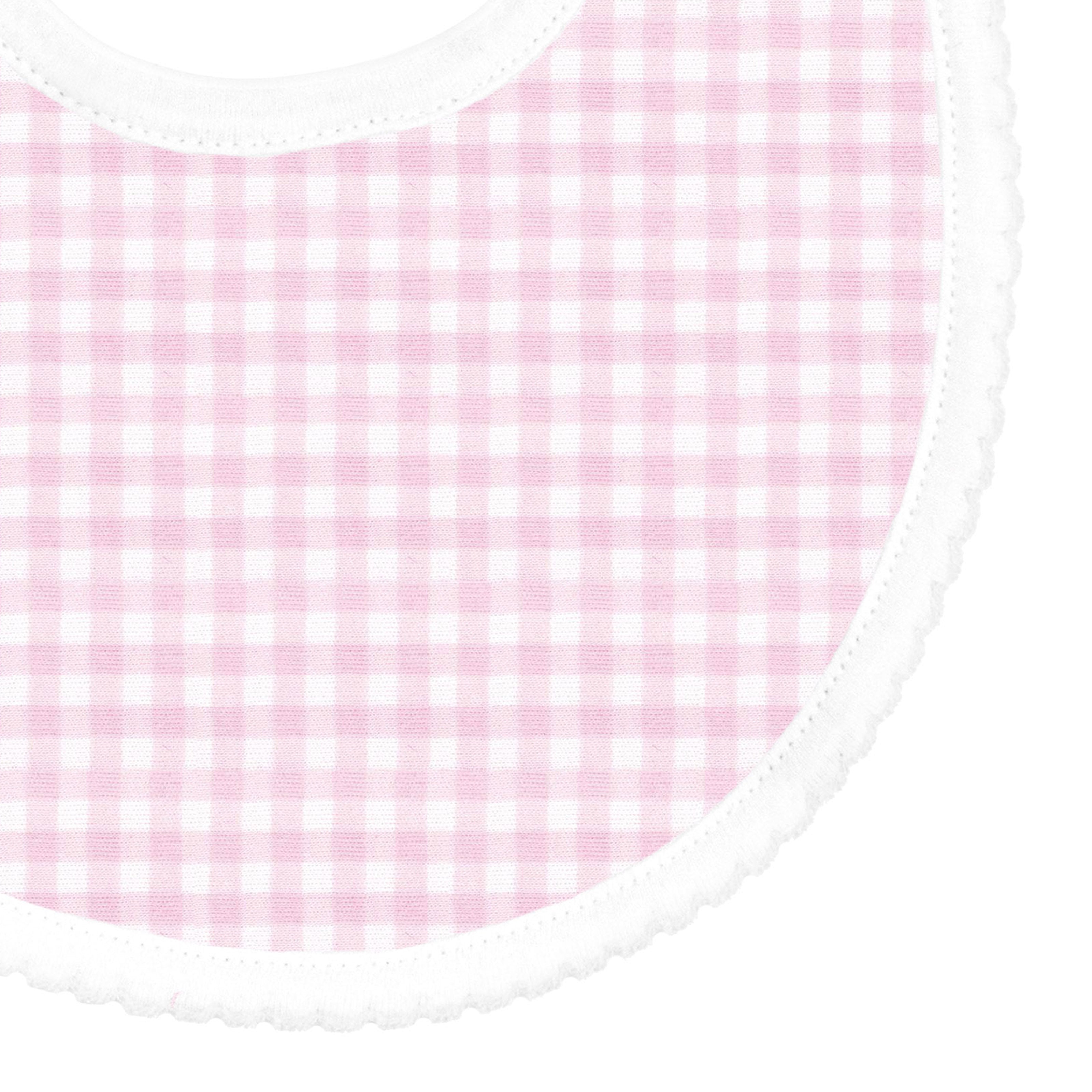Pink Gingham Printed Bib | Baby Girl