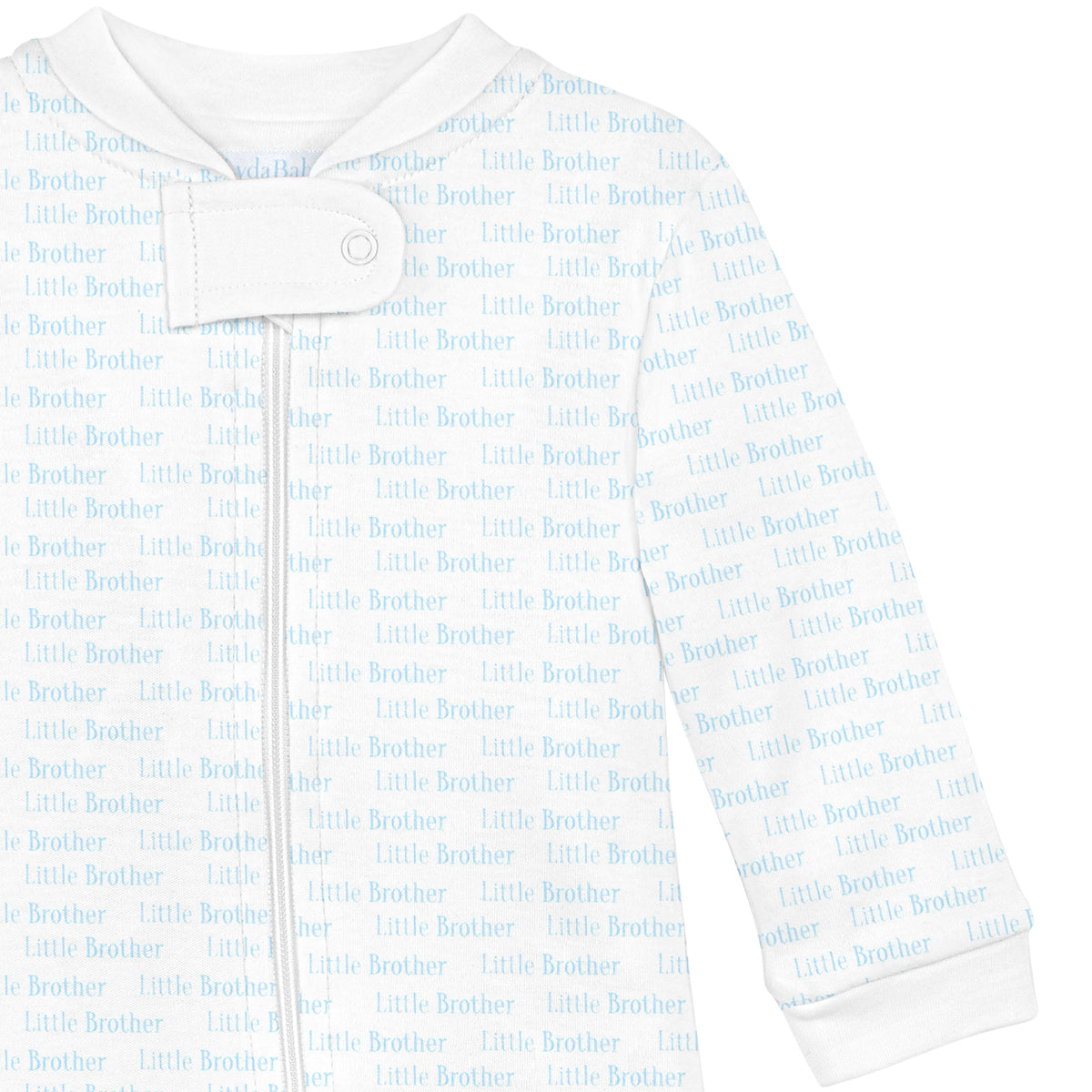 My Little Brother Printed Zipper Footie | Baby Boy