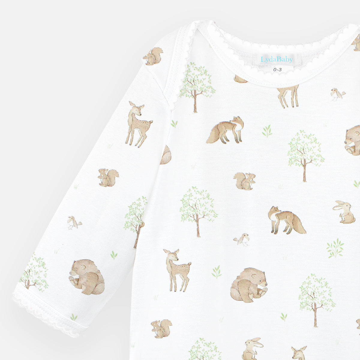 Woodland Friends Printed Gown | Baby Unisex