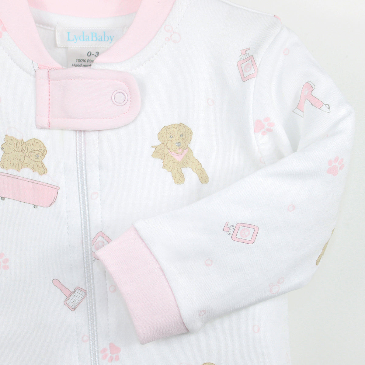 Pet Spa Printed Zipper Footie | Baby Girl