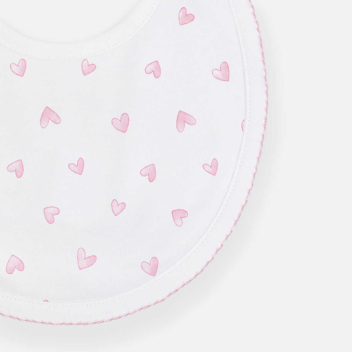 Festive Hearts Printed Bib | Baby Girl