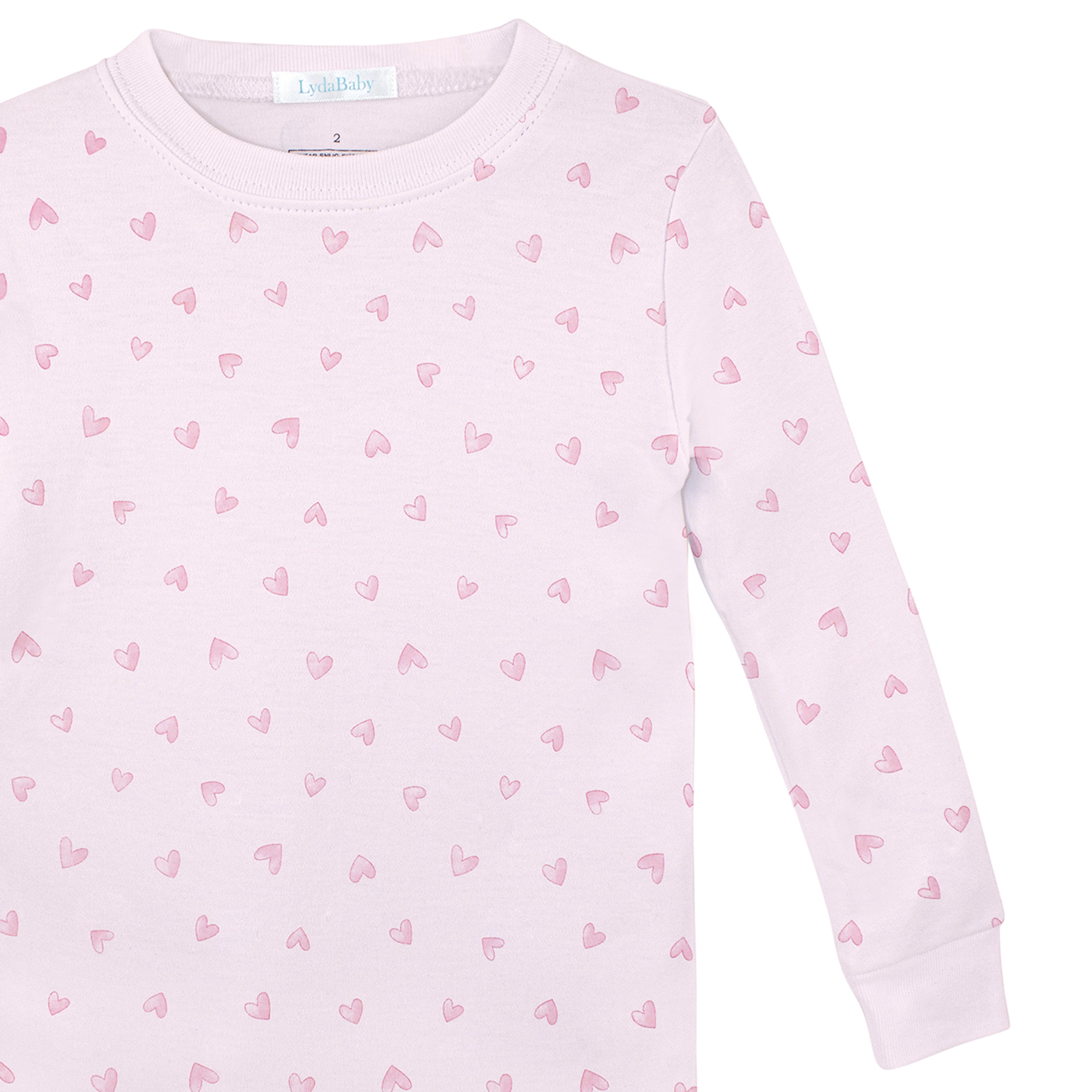 Festive Hearts Pink Printed Pajama | Baby Girl