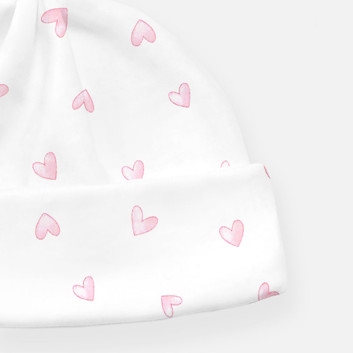 Festive Hearts Printed Hat | Baby Girl