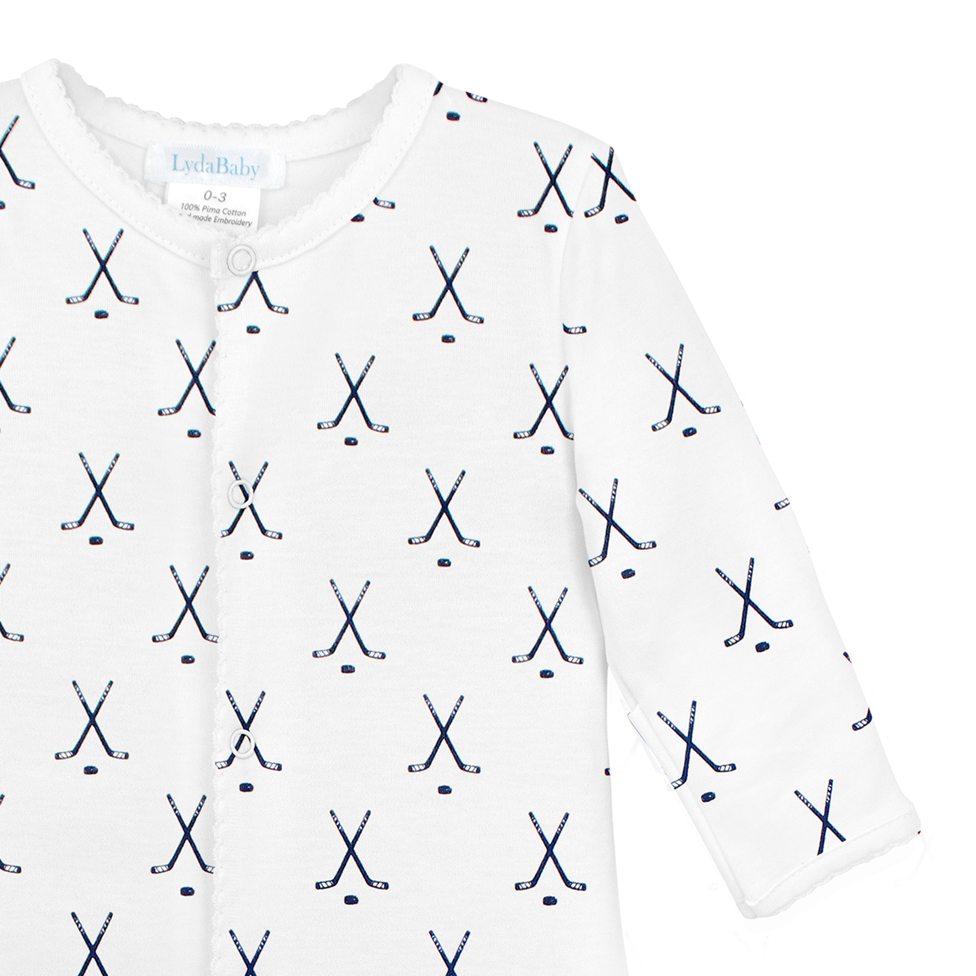 Hockey Sticks Printed Footie | Baby Boy