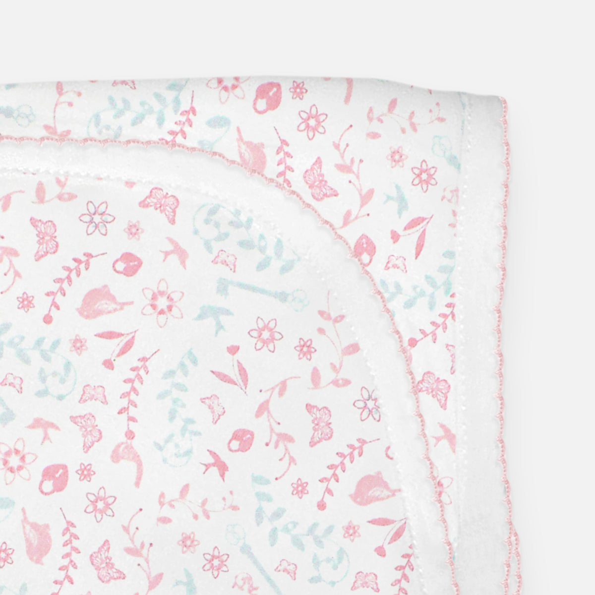 Birds and Flowers Printed Blanket |  Baby Girl