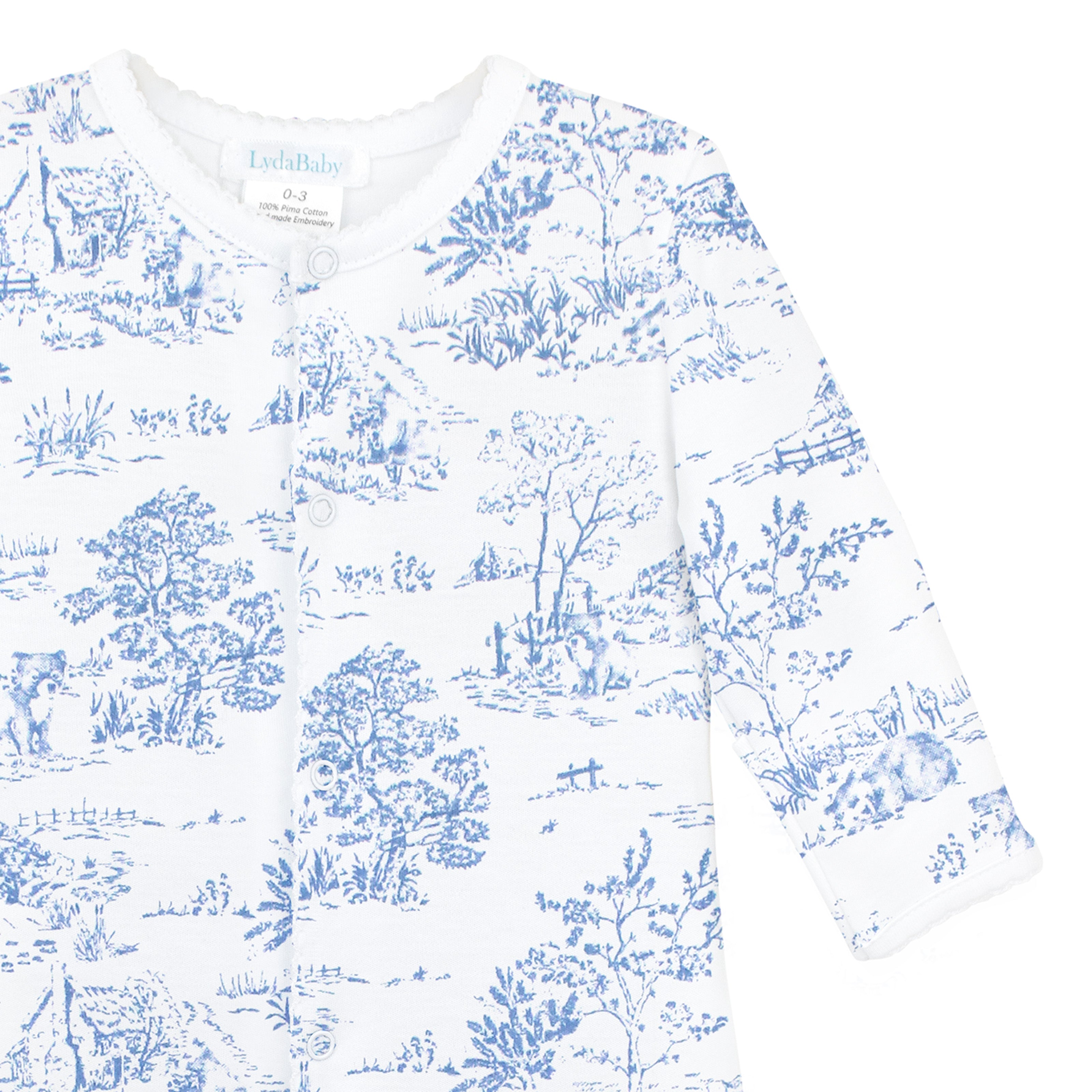 Toile de Jouy Printed Footie | Baby Girl