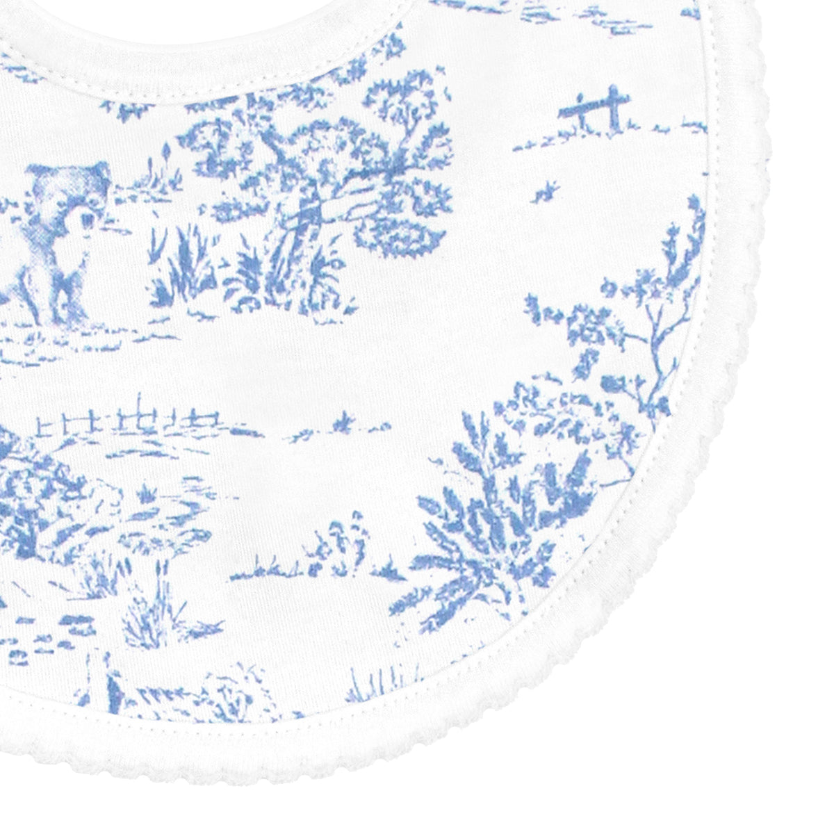 Toile de Jouy Printed Bib | Baby Girl