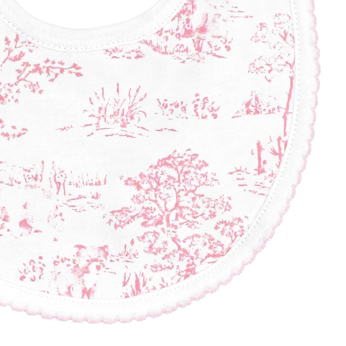 Toile de Jouy Printed Bib | Baby Girl