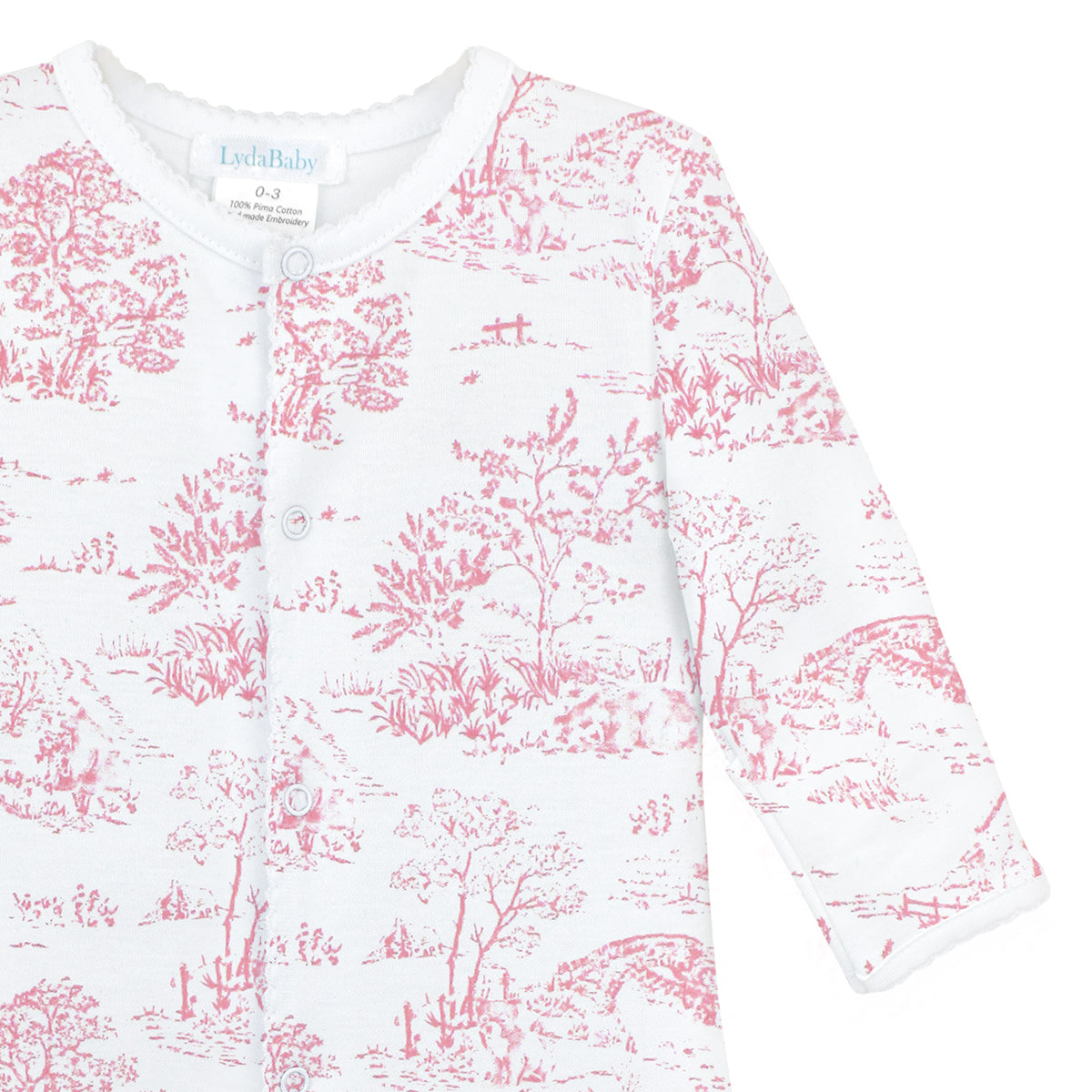 Toile de Jouy Printed Footie |  Baby Girl