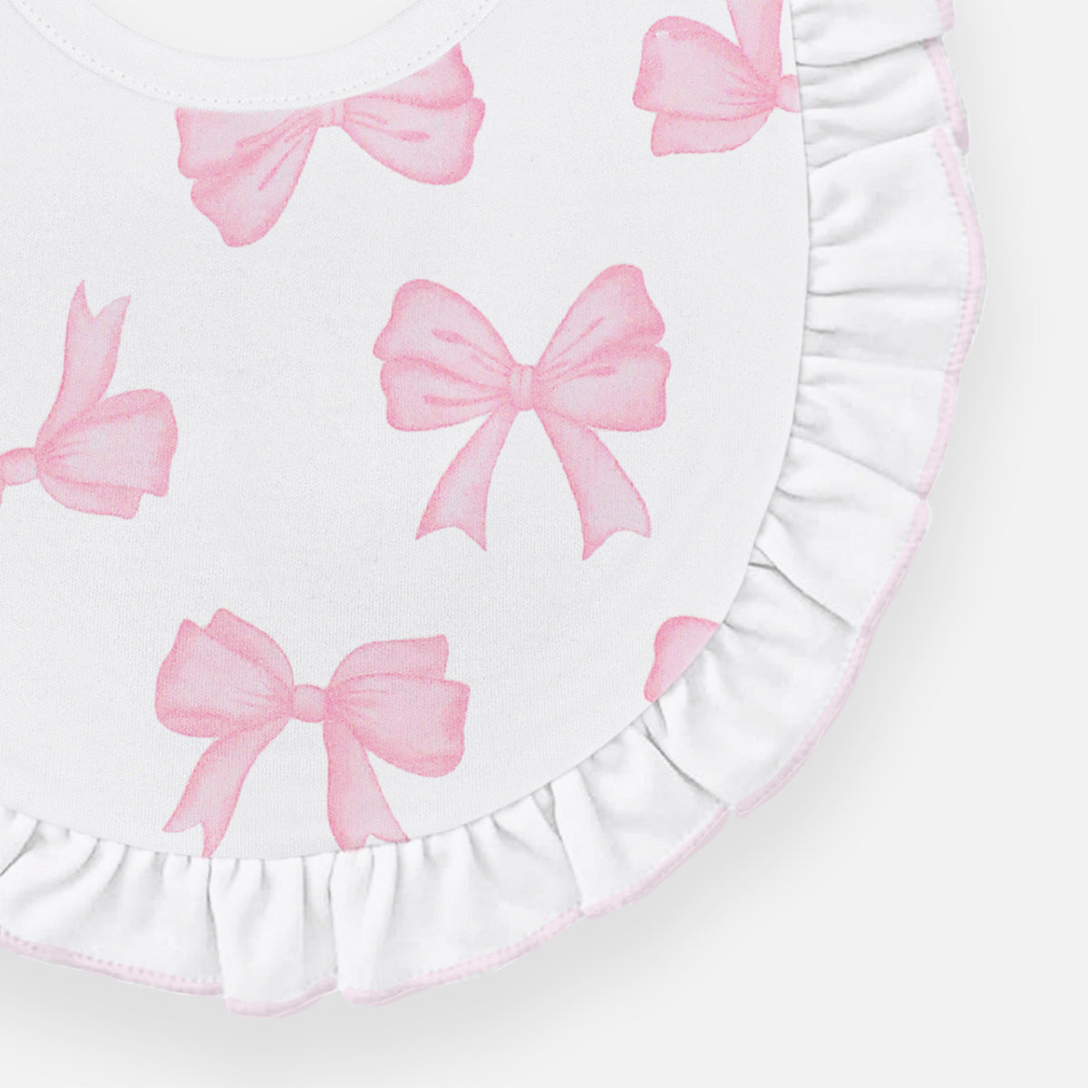 Watercolor Bows Printed Bib | Baby Girl