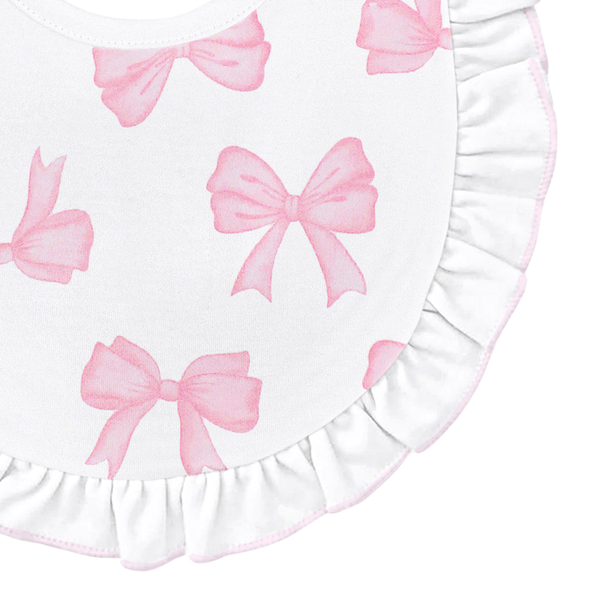 Watercolor Bows Printed Bib | Baby Girl