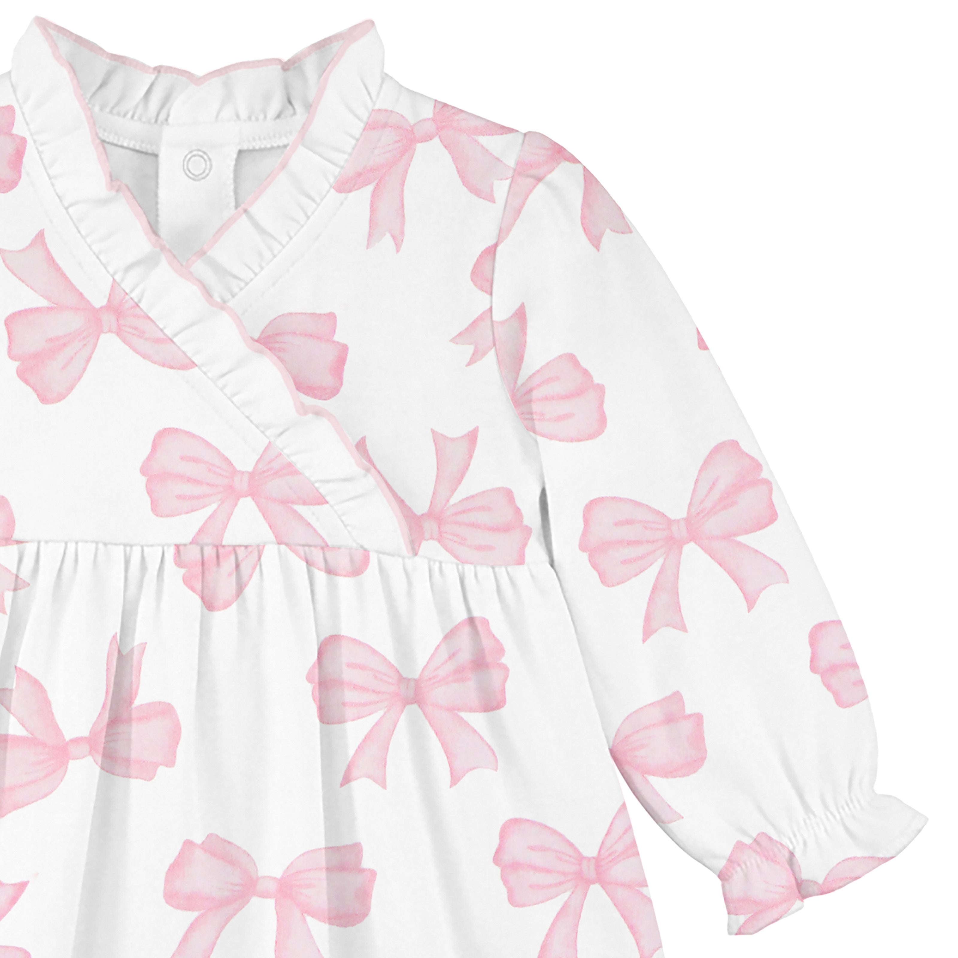 Watercolor Bows Printed Dress | Baby Girl