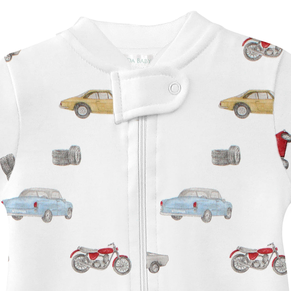 Motor Lover Printed Zipper Footie |  Baby Boy