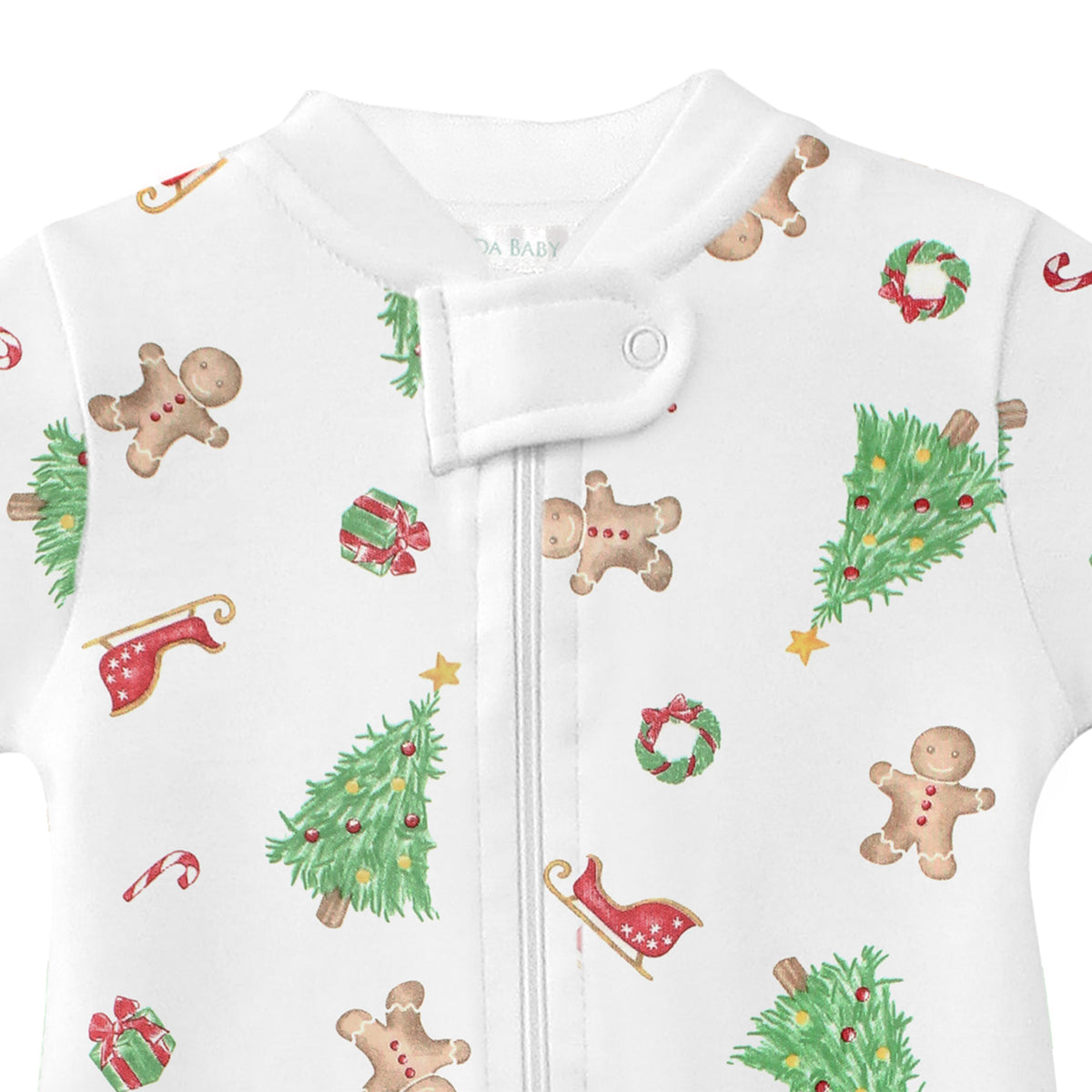 Santa is Here Printed Zipper Footie | Baby Unisex