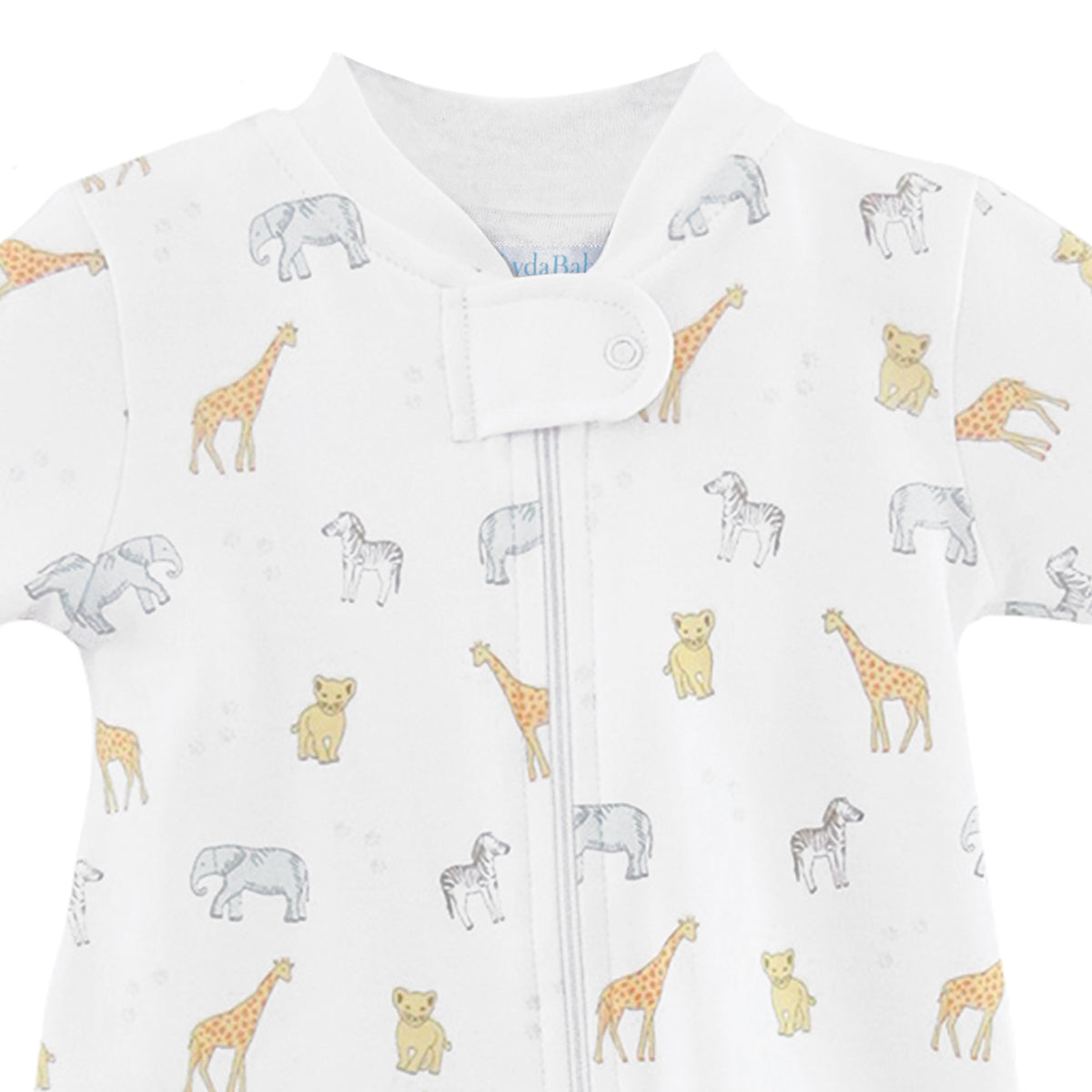 Safari Animals Printed Zipper Footie | Baby Unisex