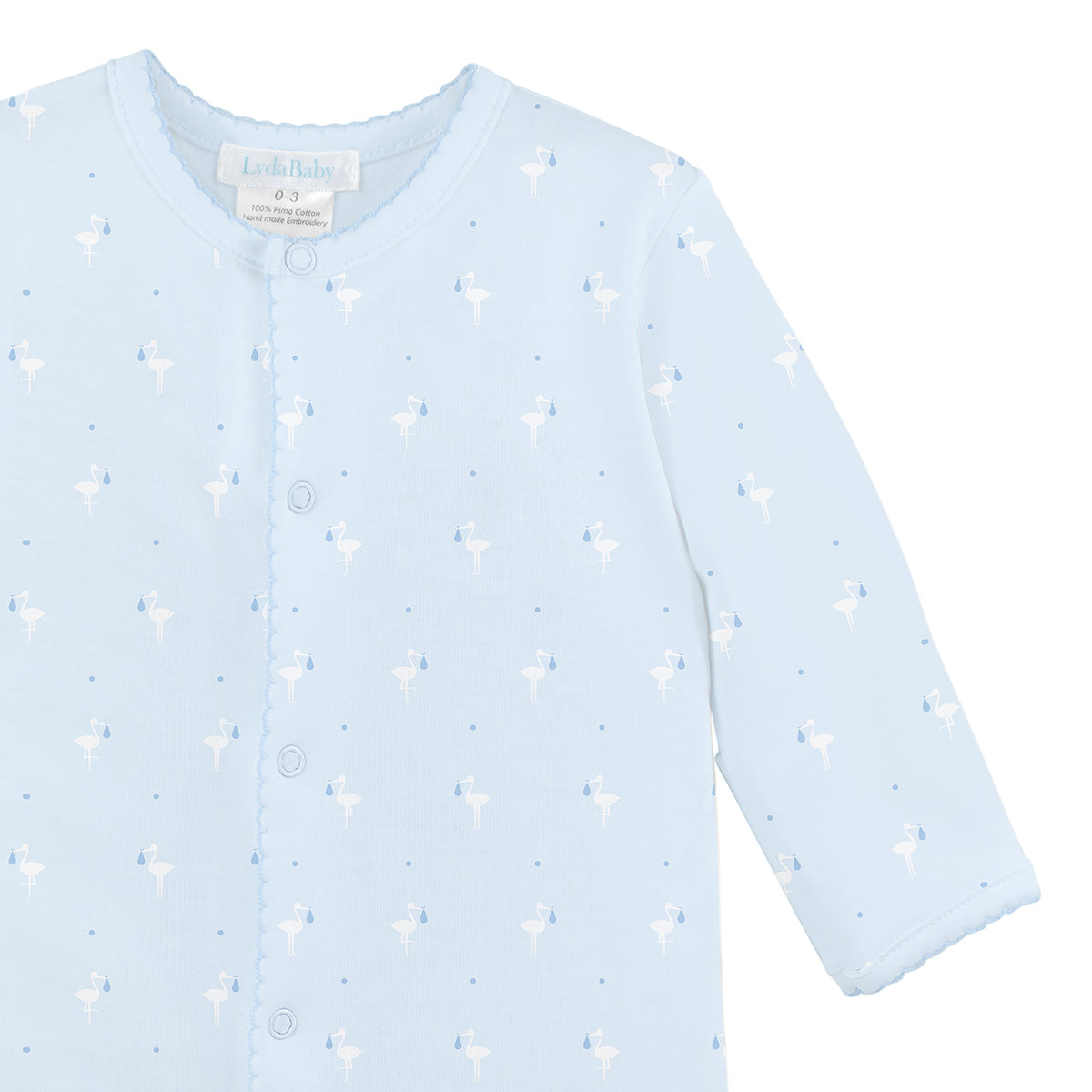 Baby Stork Printed Footie | Baby Boy
