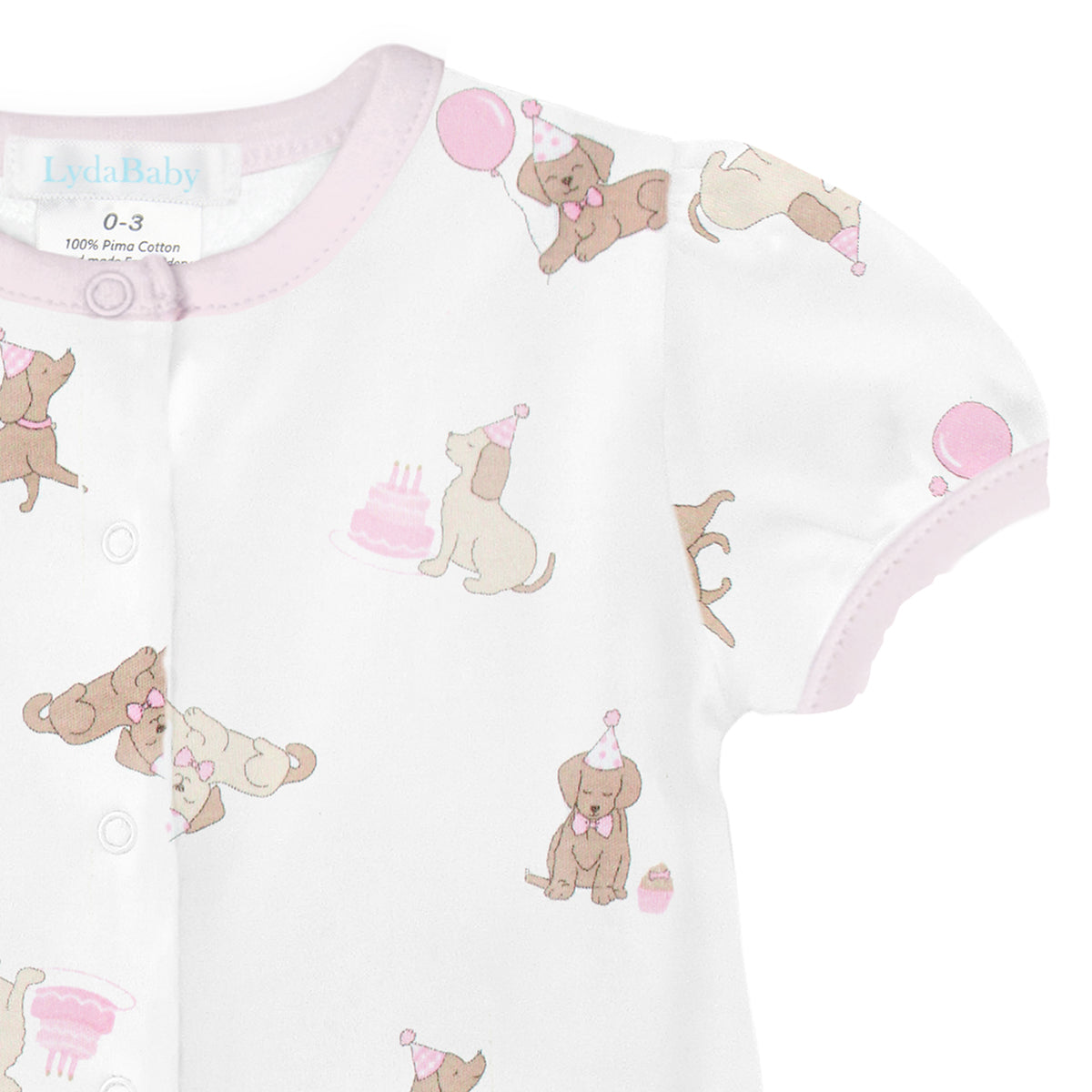 Birthday Puppy Printed Romper | Baby Girl