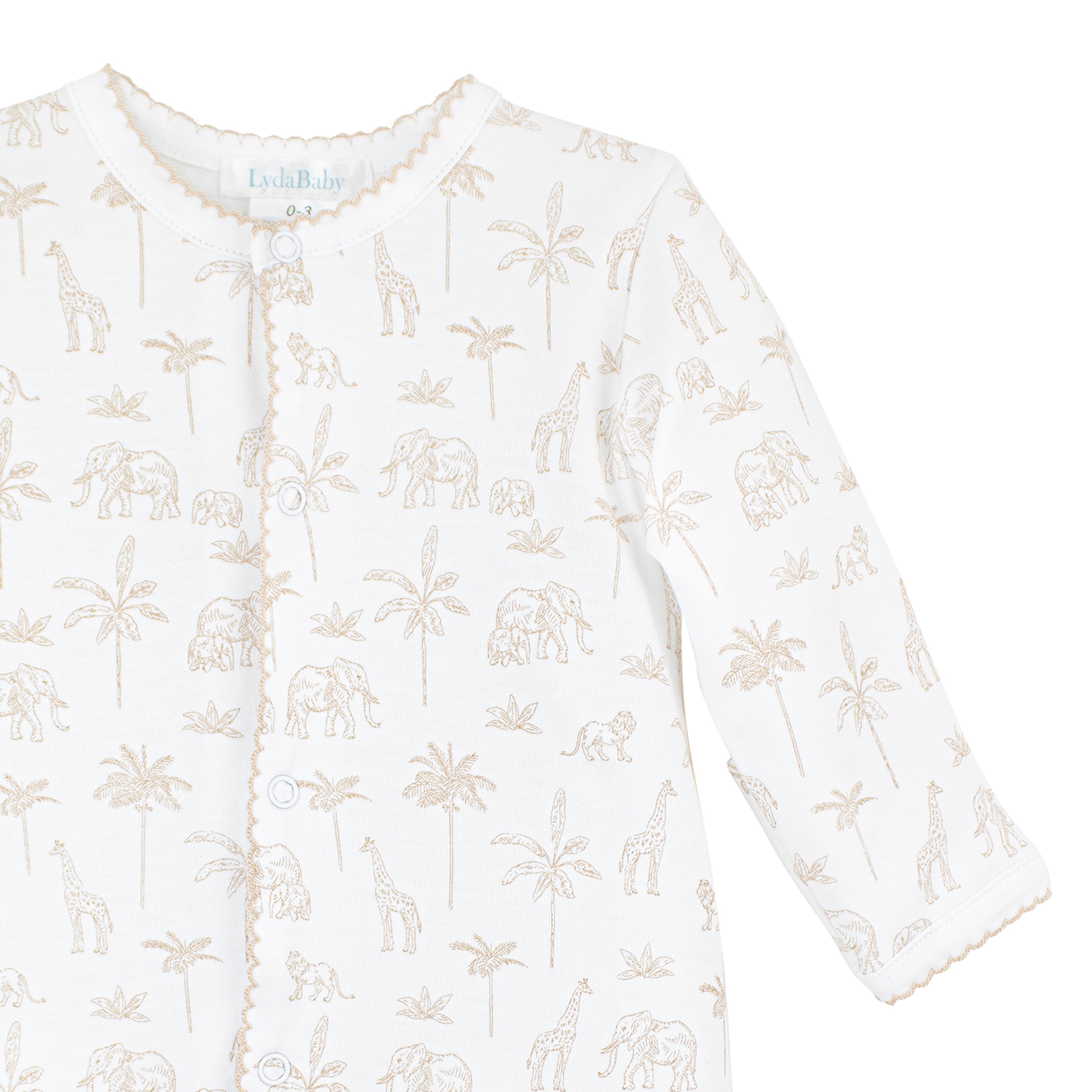 Safari Toile de Jouy Printed Footie | Baby Unisex
