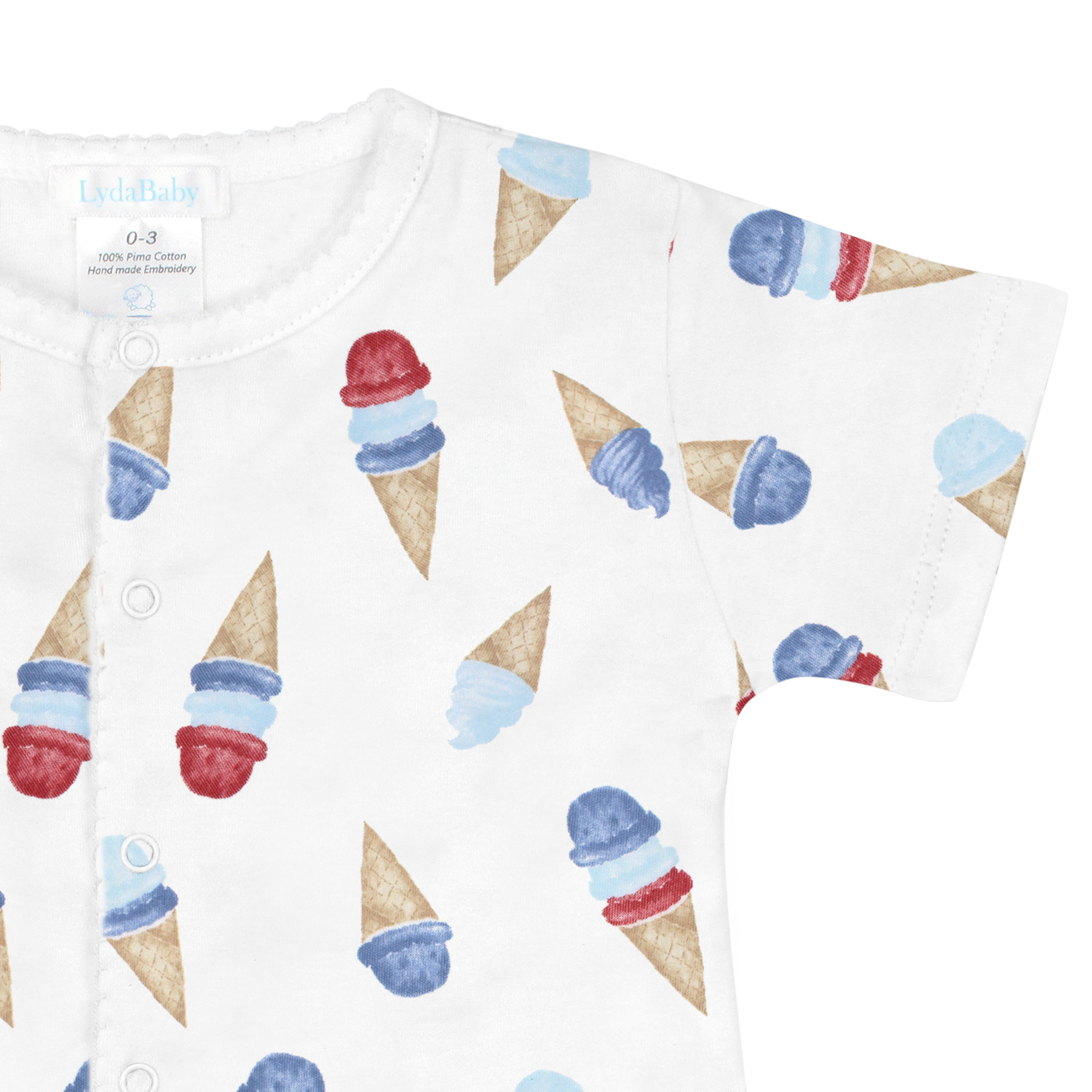 Watercolor Ice Creams Printed Romper | Baby Boy
