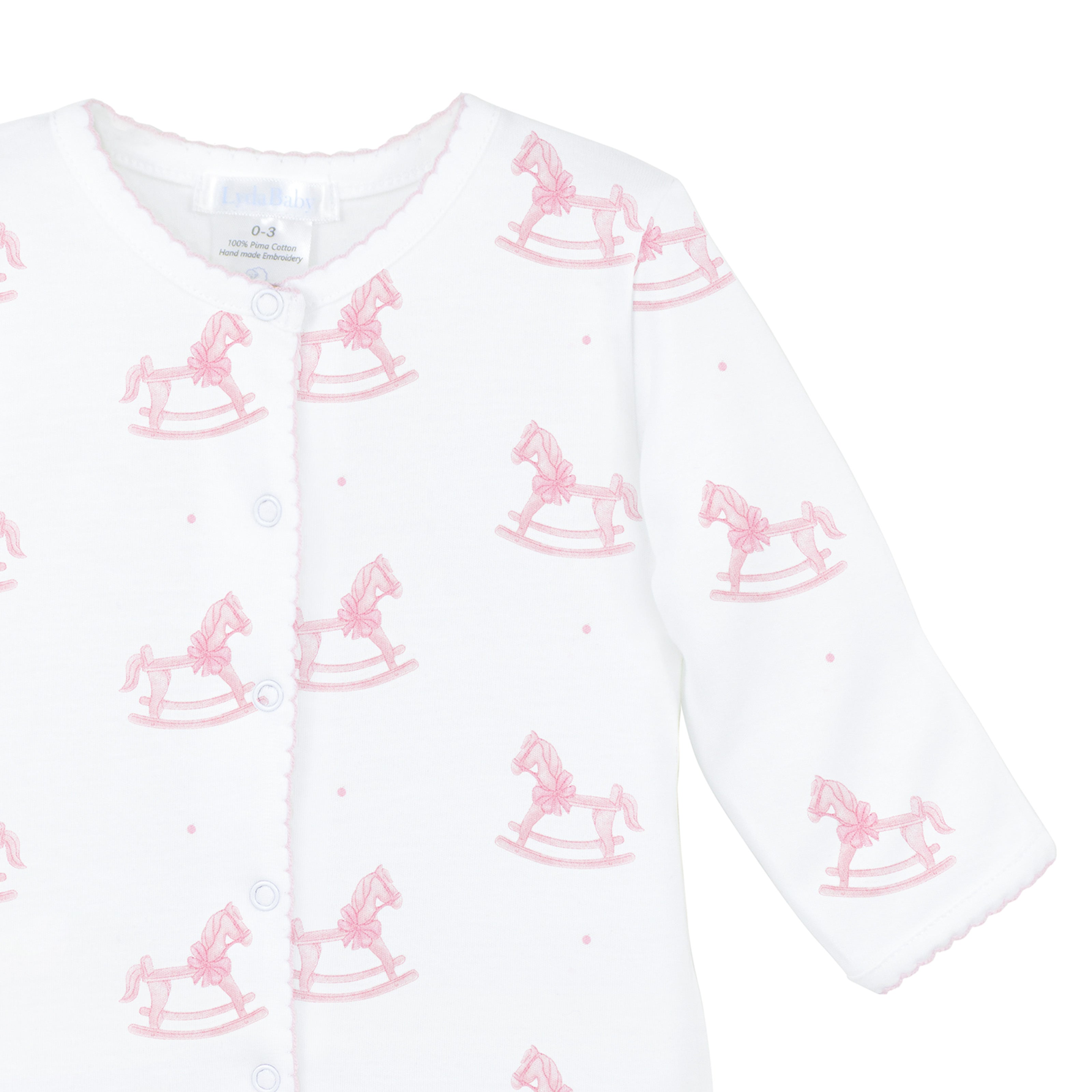 Wooden Rocking Horse Printed Footie | Baby Girl