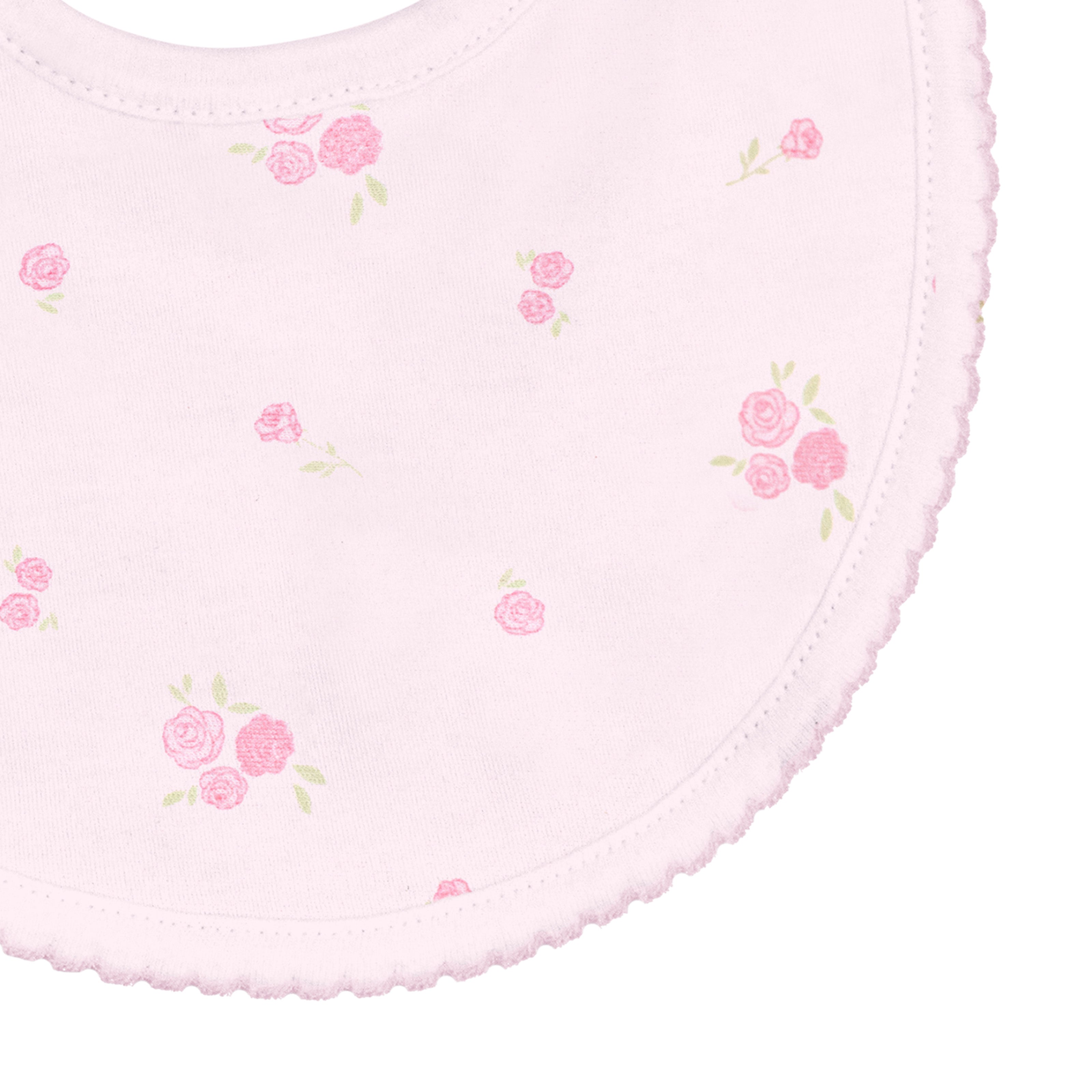 Rose Floral Printed Bib | Baby Girl