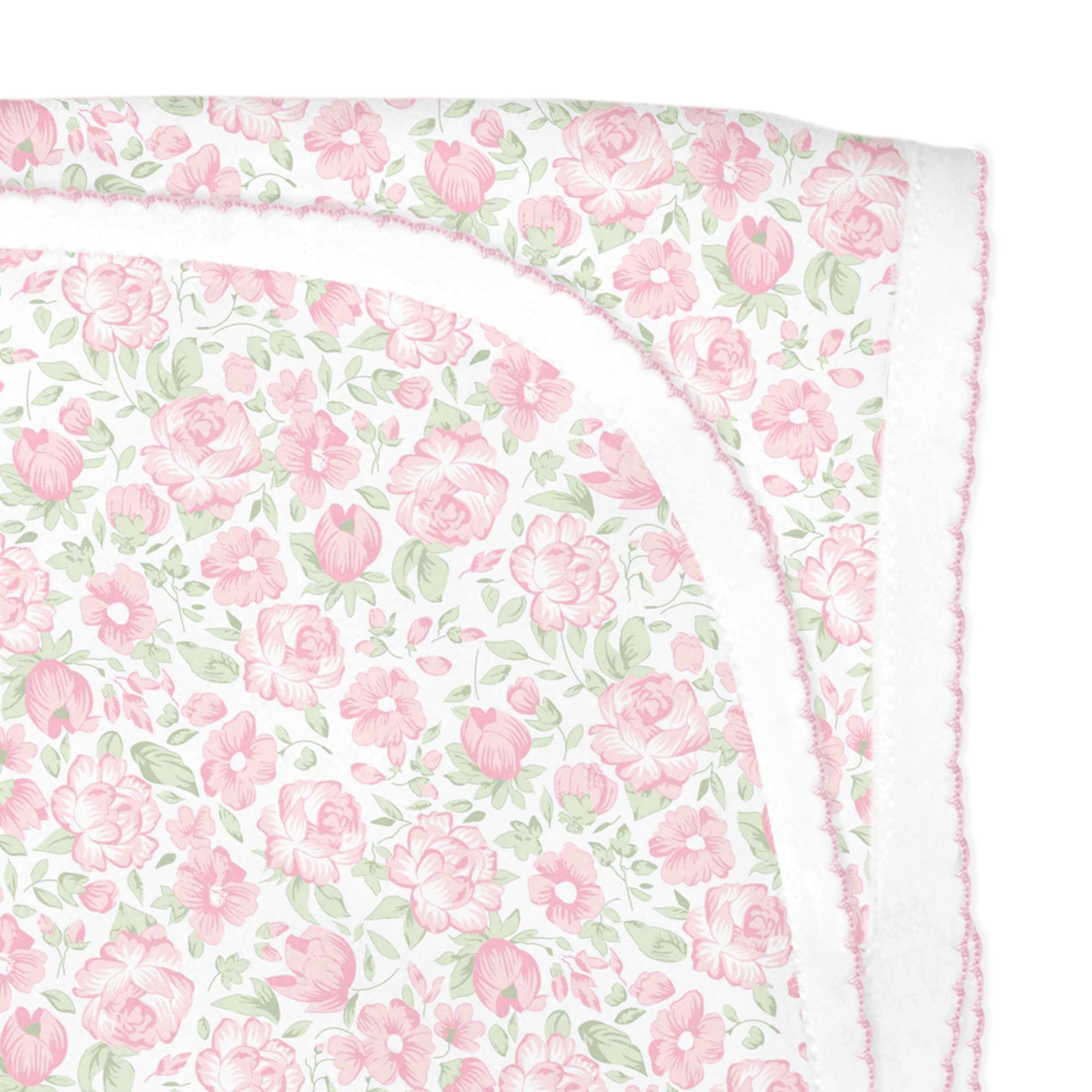 Elegant Pink Floral Printed Blanket | Baby Girl